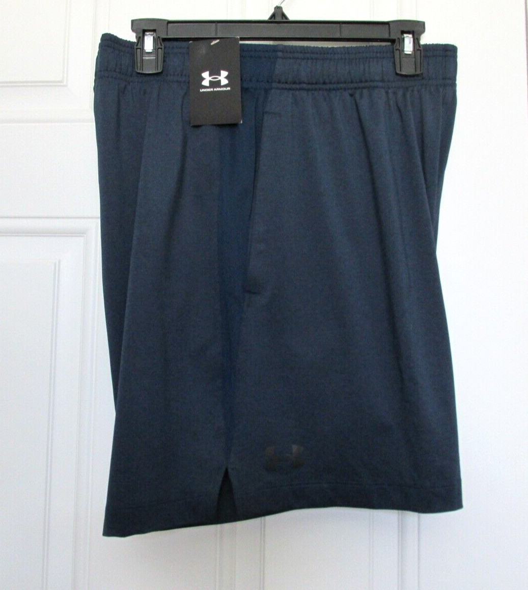 NEW MENS UNDER ARMOUR TECH VENT 6″ SHORTS XL MOD GRAY MIDNIGHT NAVY $35