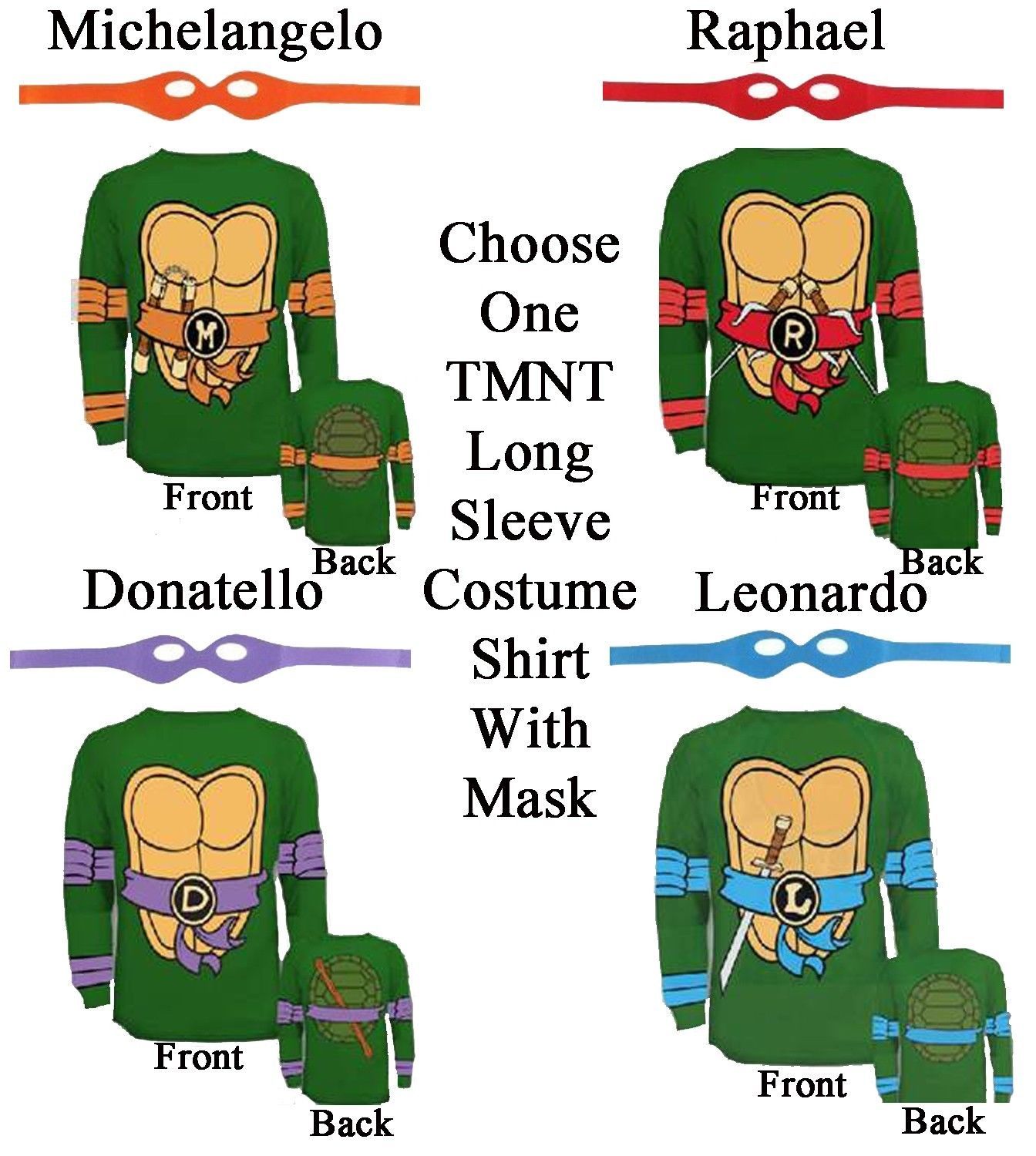 Unisex TMNT Teenage Mutant Ninja Turtles Halloween Costume Cosplay T-Shirt