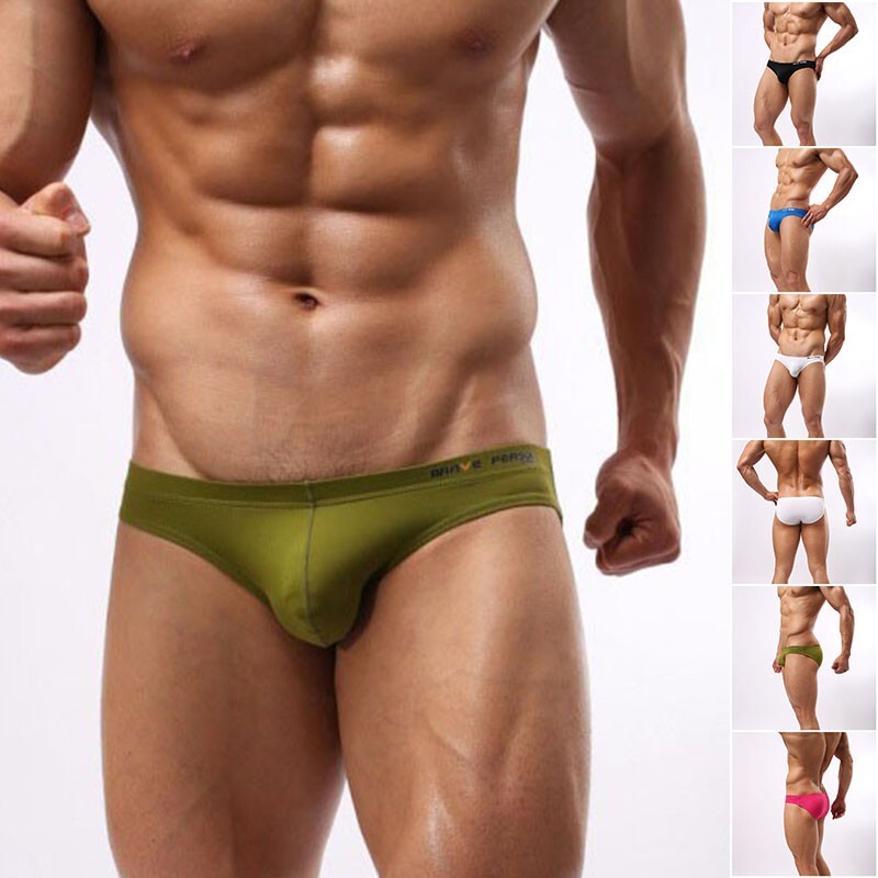 Men’s Fashion Briefs Sexy Bikini low rise Underwear Beachwear Brave Person S-XL