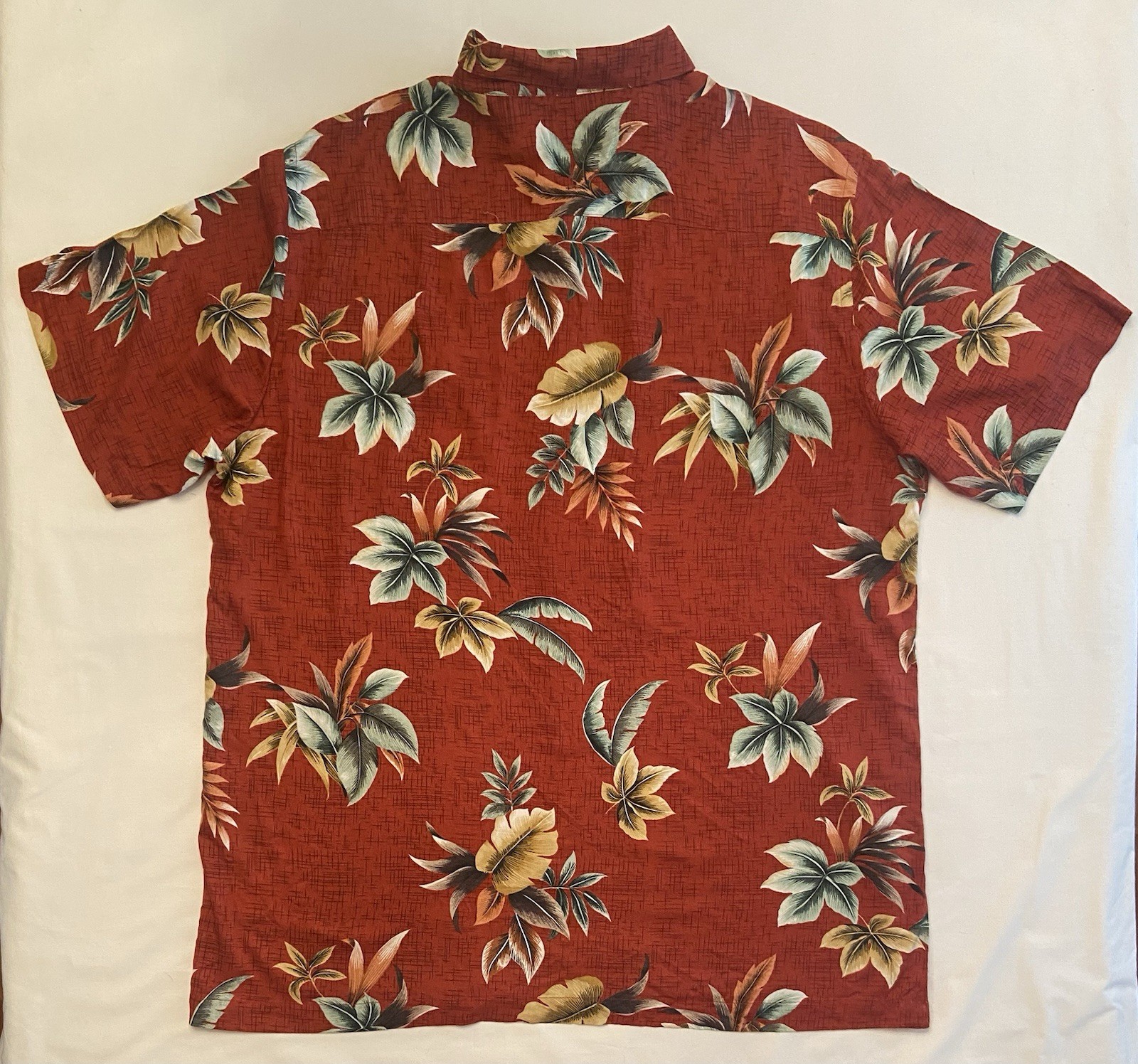 David Taylor Collection Men’s XL Rayon Woven Hawaiian Tropical Floral Shirt Red