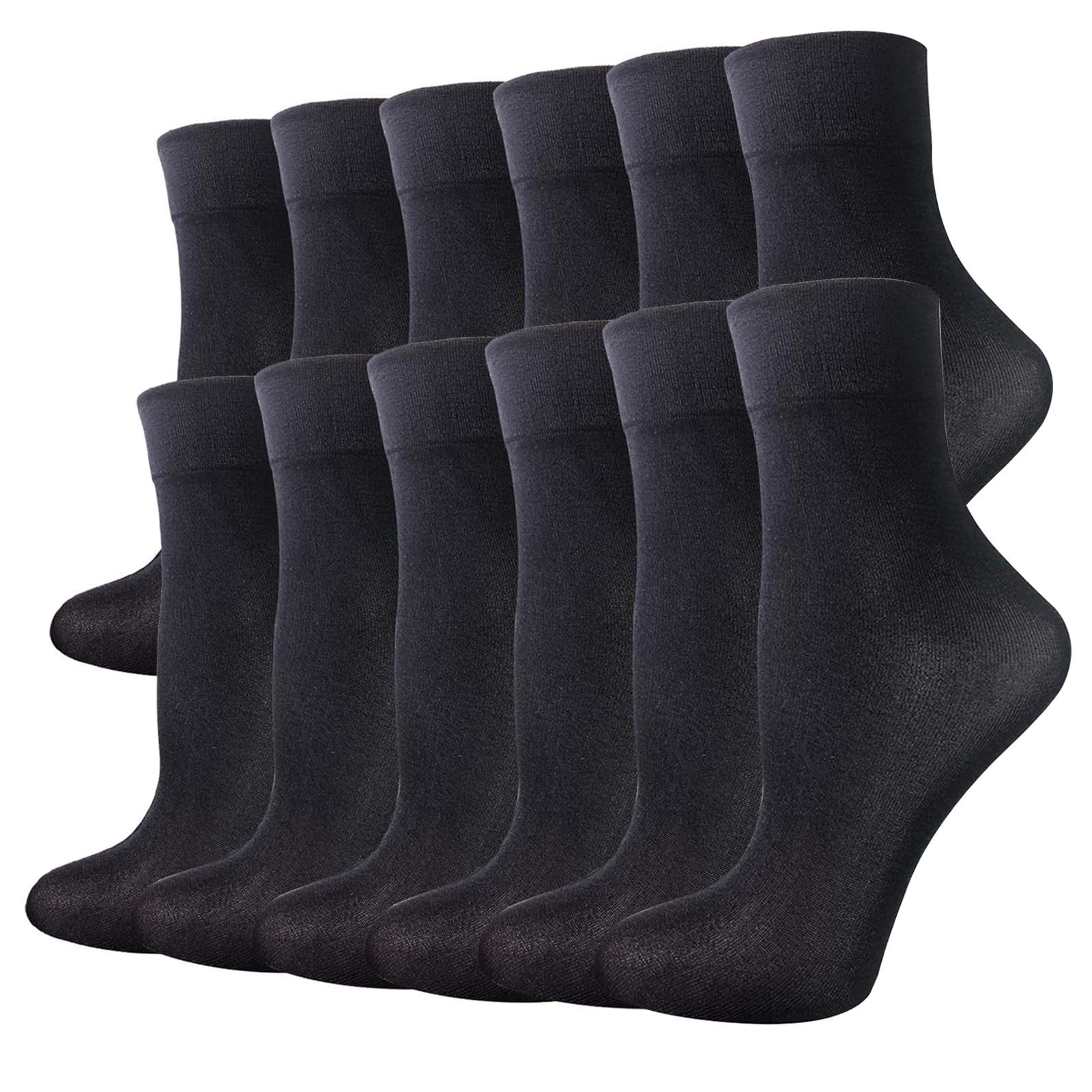 12 Pairs Sheer Dress Socks for Men Nylon Ultra Thin Ankle Socks Silky Transpa…
