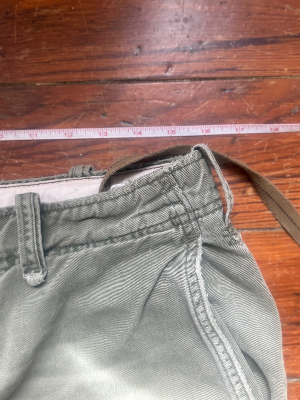 Vtg Abercrombie & Fitch Green Cargo Shorts Mens 30-32 Heavy Military Utility Y2K