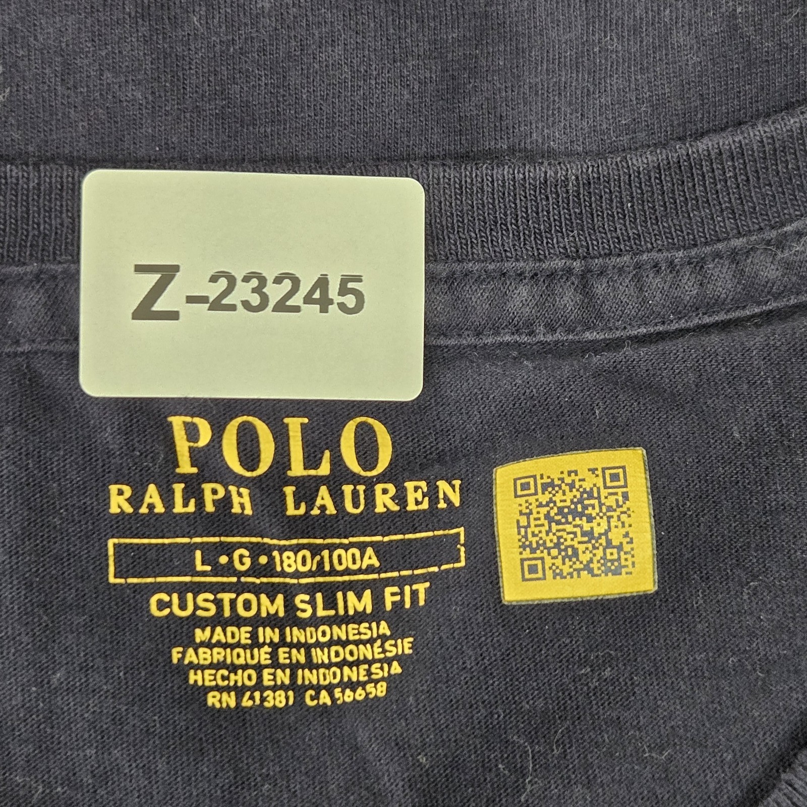 Polo Ralph Lauren Men Shirt L/G (180/100A) Navy Blue Embroidered Logo Slim