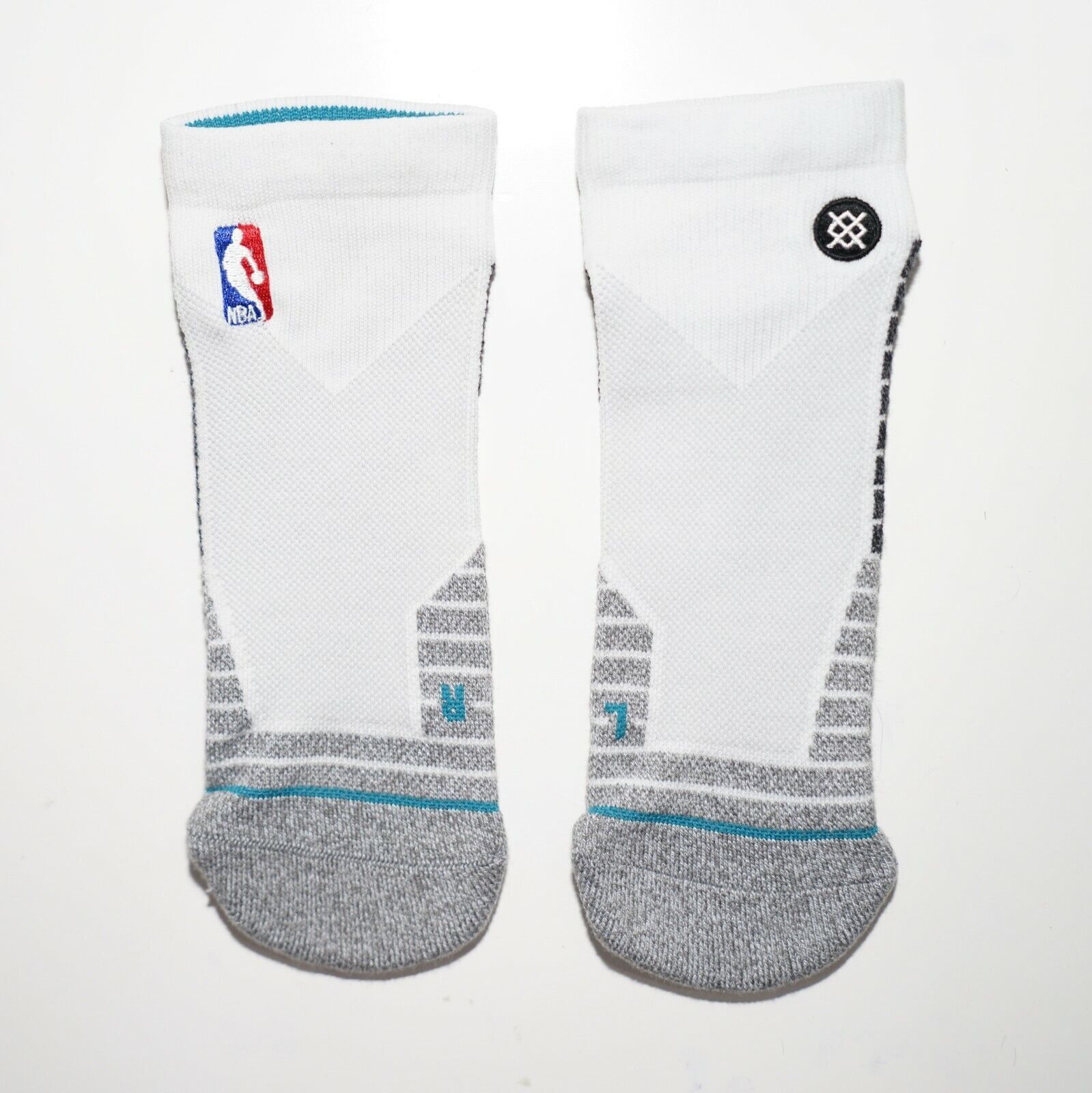 STANCE 257 NBA Basketball Fusion Athletic LOW Cut Men’s WHITE Socks Size L 9-12