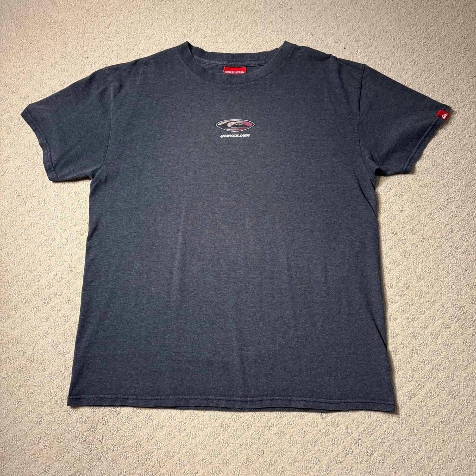 Quiksilver Men’s Grey and Black T-shirt