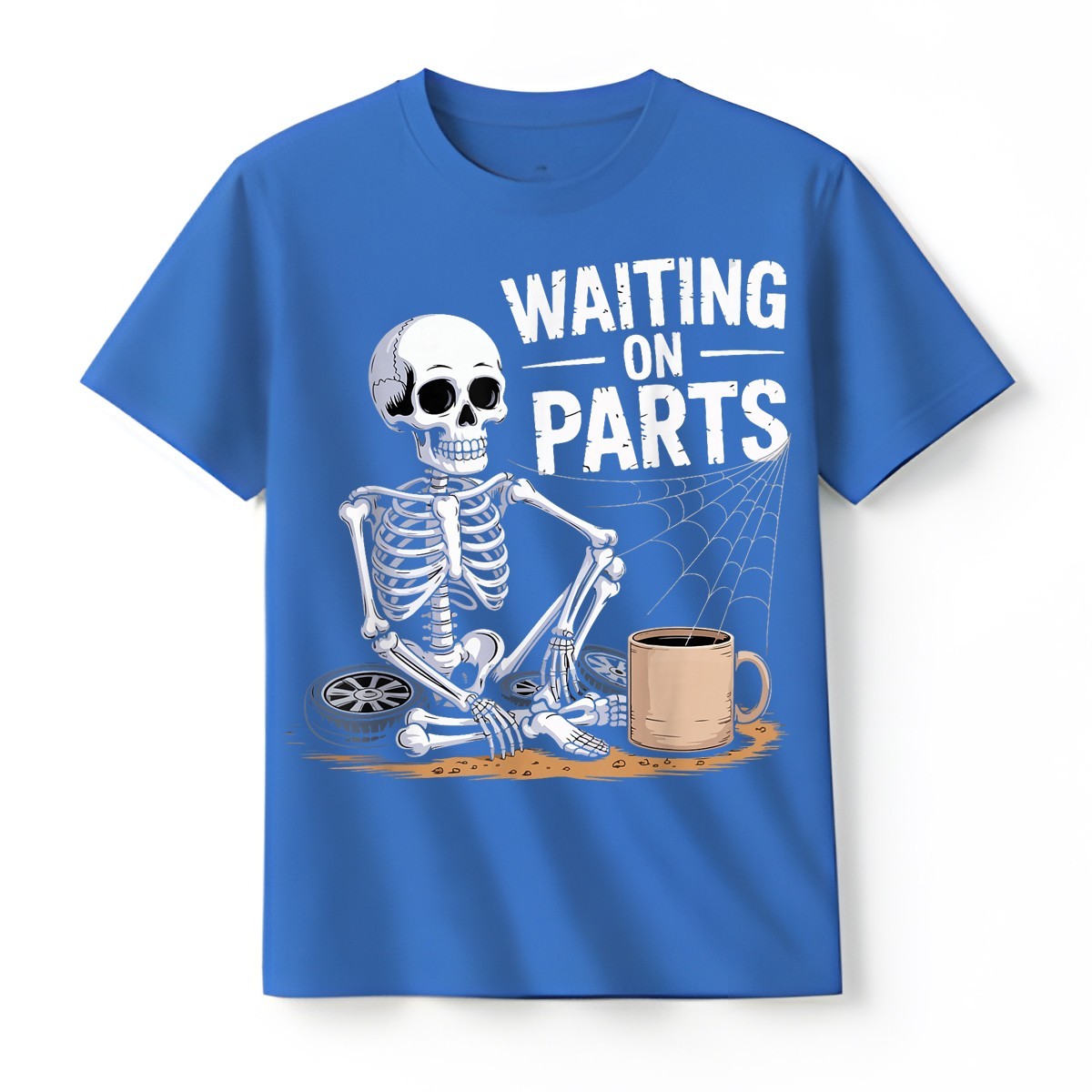Funny Waiting On Parts Mechanic Skeleton Auto Repair Life T-Shirt