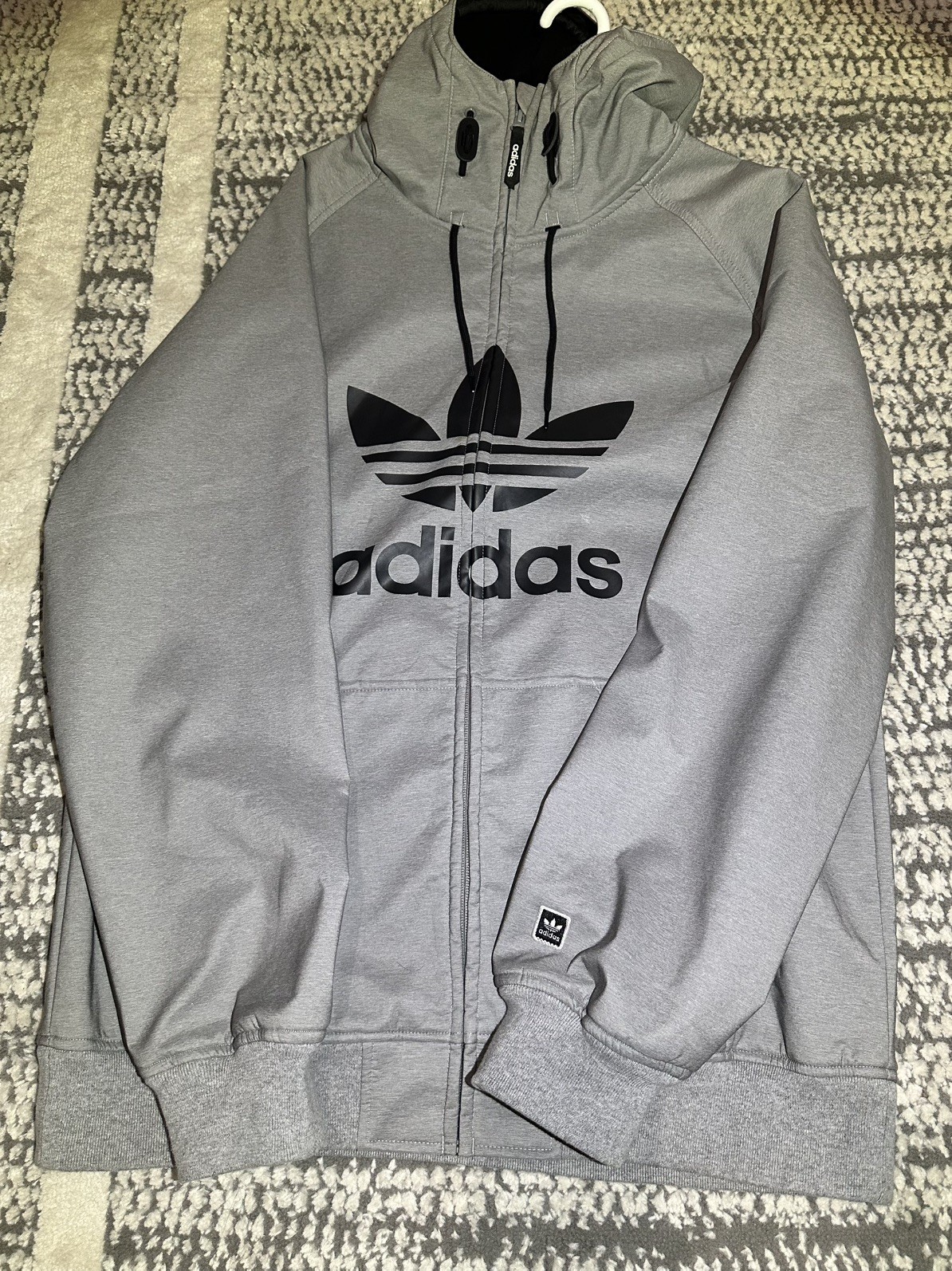 Adidas Softshell Jacket Gray Snowboard Park Hoodie Jacket Mens M GREAT CONDITION