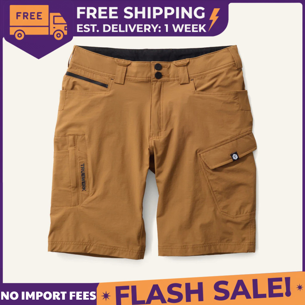 TRUEWERK T1 WerkShort Men’s Lightweight Stretch Work Shorts Sand