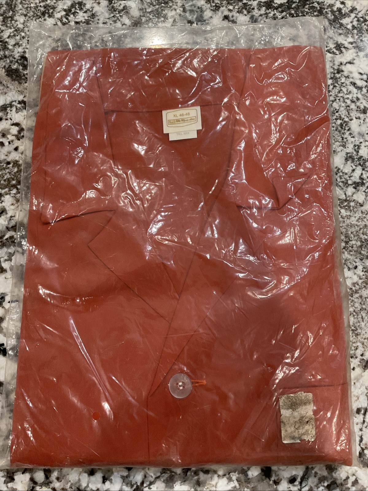 Vintage Sears The Mens Store Pajama Set XL 60s 70s Burnt Orange New Old Stock