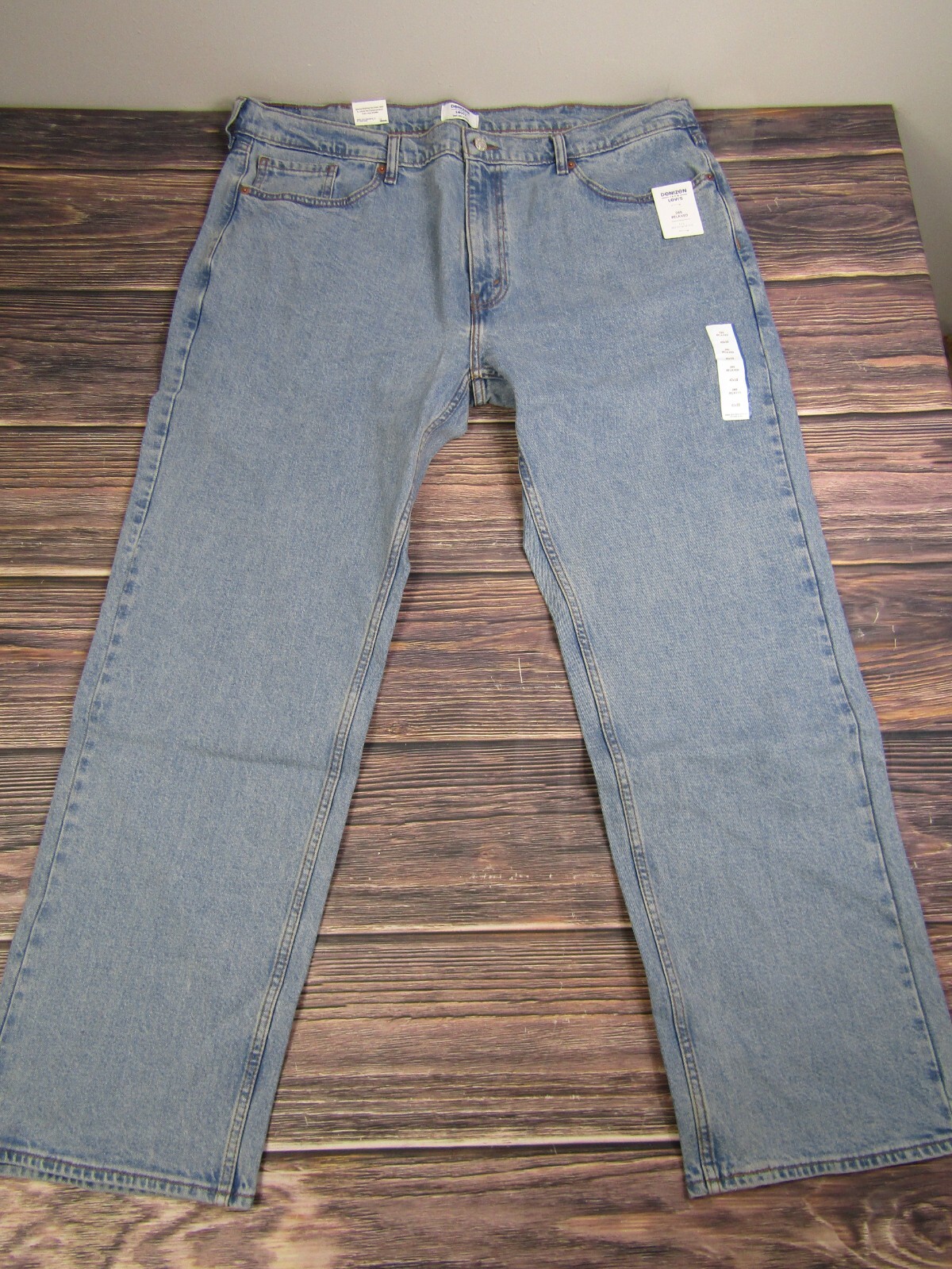 Denizen Levi’s NEW NWT Mens 285 Relaxed 42×32 Light Blue Denim Jeans Straight