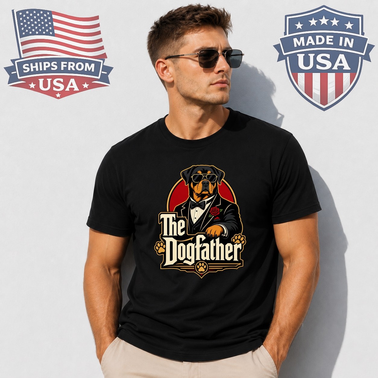 The Dogfather Graphic T-Shirt Funny Dog Lover Parody