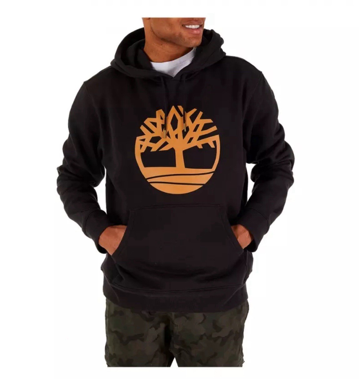 Men’s Timberland Black/Wheat Boot Tree Logo Pullover Hoodie XL