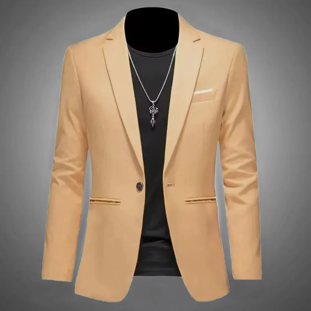 Men’s Trendy Leisure Boutique Suit Jacket Autumn Casual Business Slim Fit.