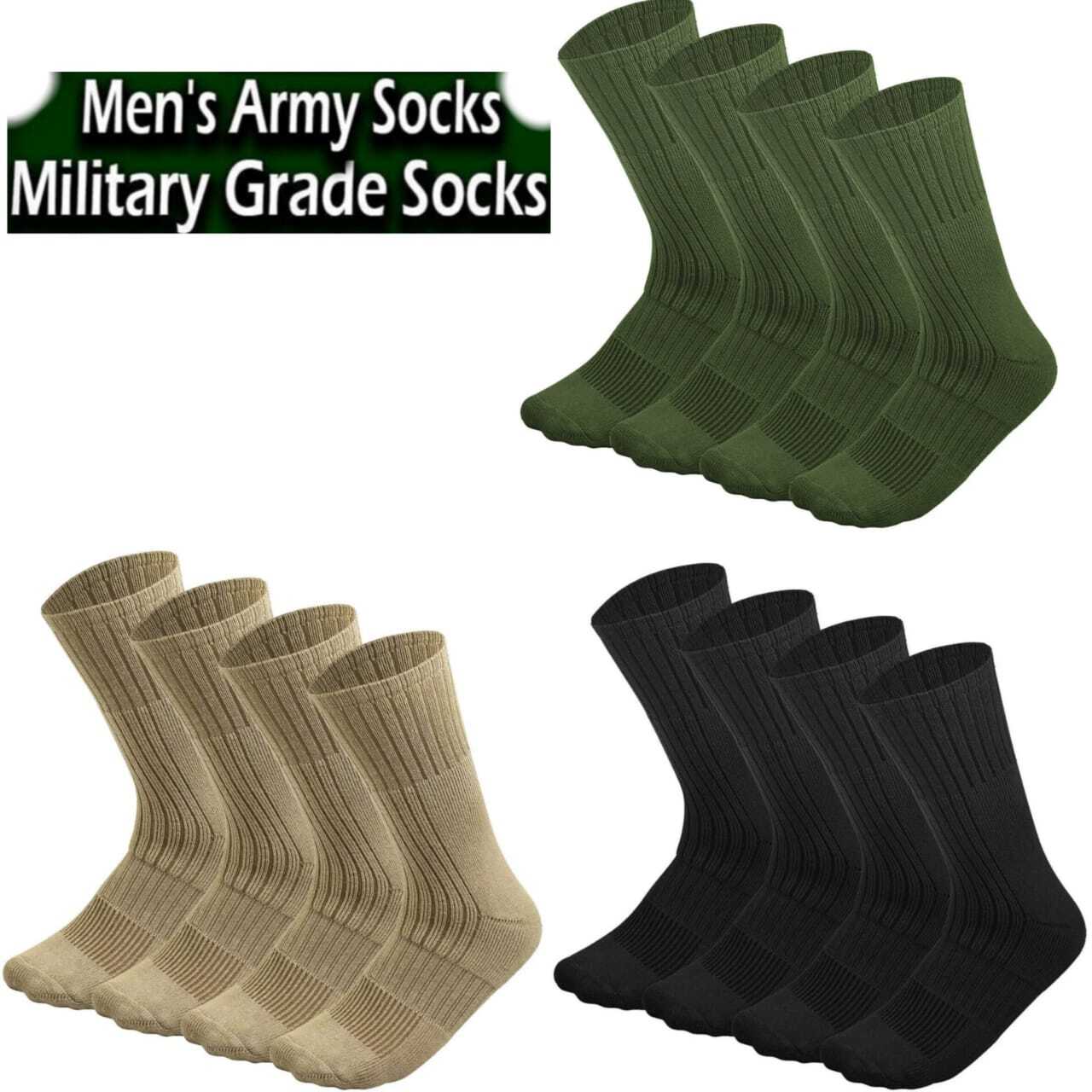 Mens Army Military Boot Socks Combat Trekking Hiking Size 10-13 ,13-15 4 Pairs