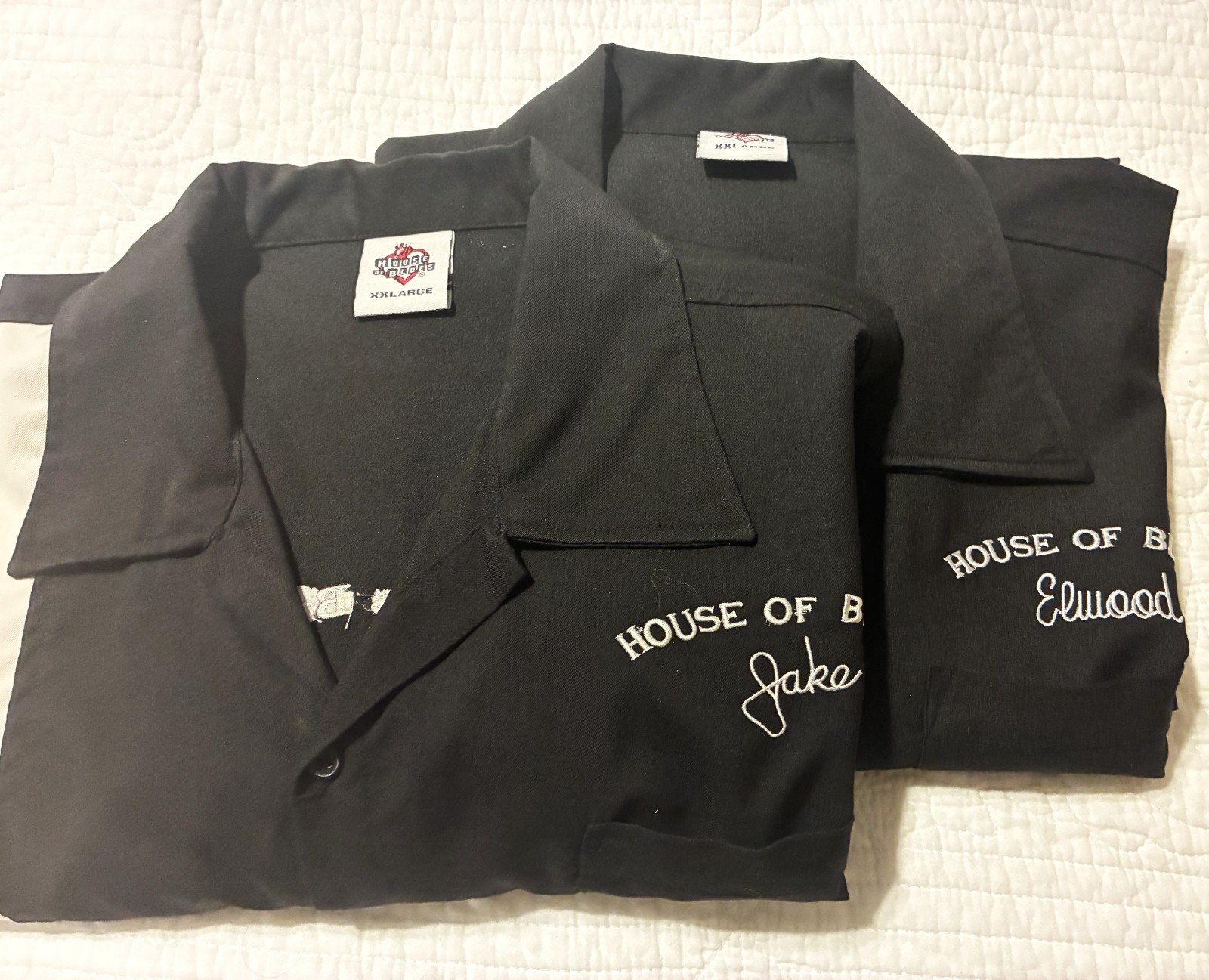 2 VTG House of Blues “The Blues Bros” Bowling Style Shirts Jake & Elwood —read