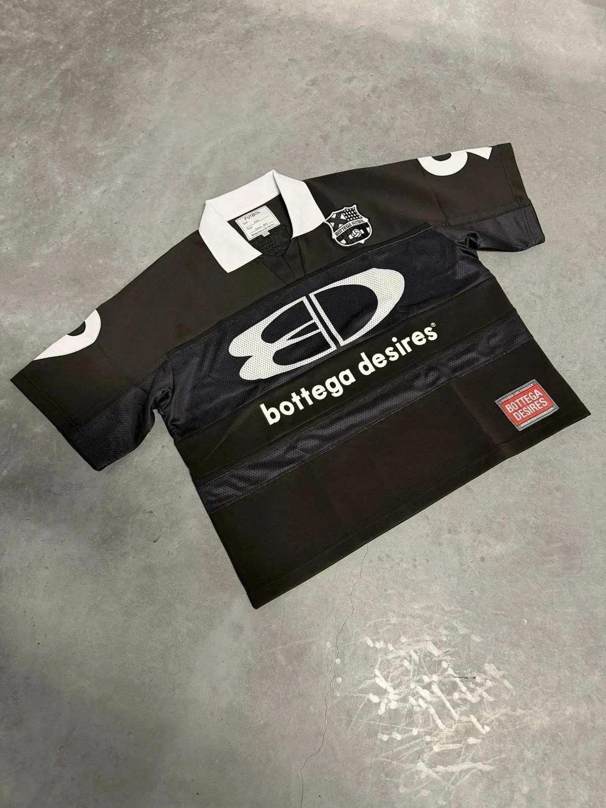Bottega Desires Futbol Jersey Black 100% AUTHENTIC BRAND NEW FAST SHIPPING