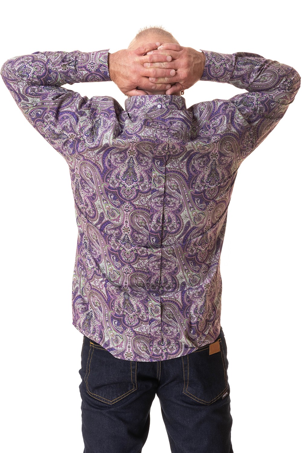 Relco Men’s Paisley Long Sleeve Shirt Purple