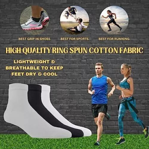 Wholesale Bulk lots Men Ankle Socks Quarter Low Cut Cotton Socks Size 9-11 10-13