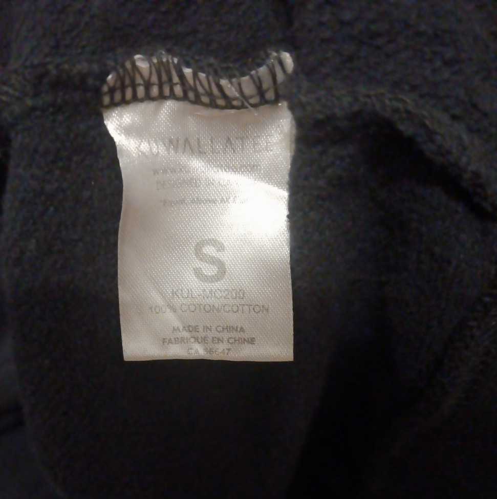 Kuwalla Tee Sweatshirt Men Small Washed Black Crewneck Pullover