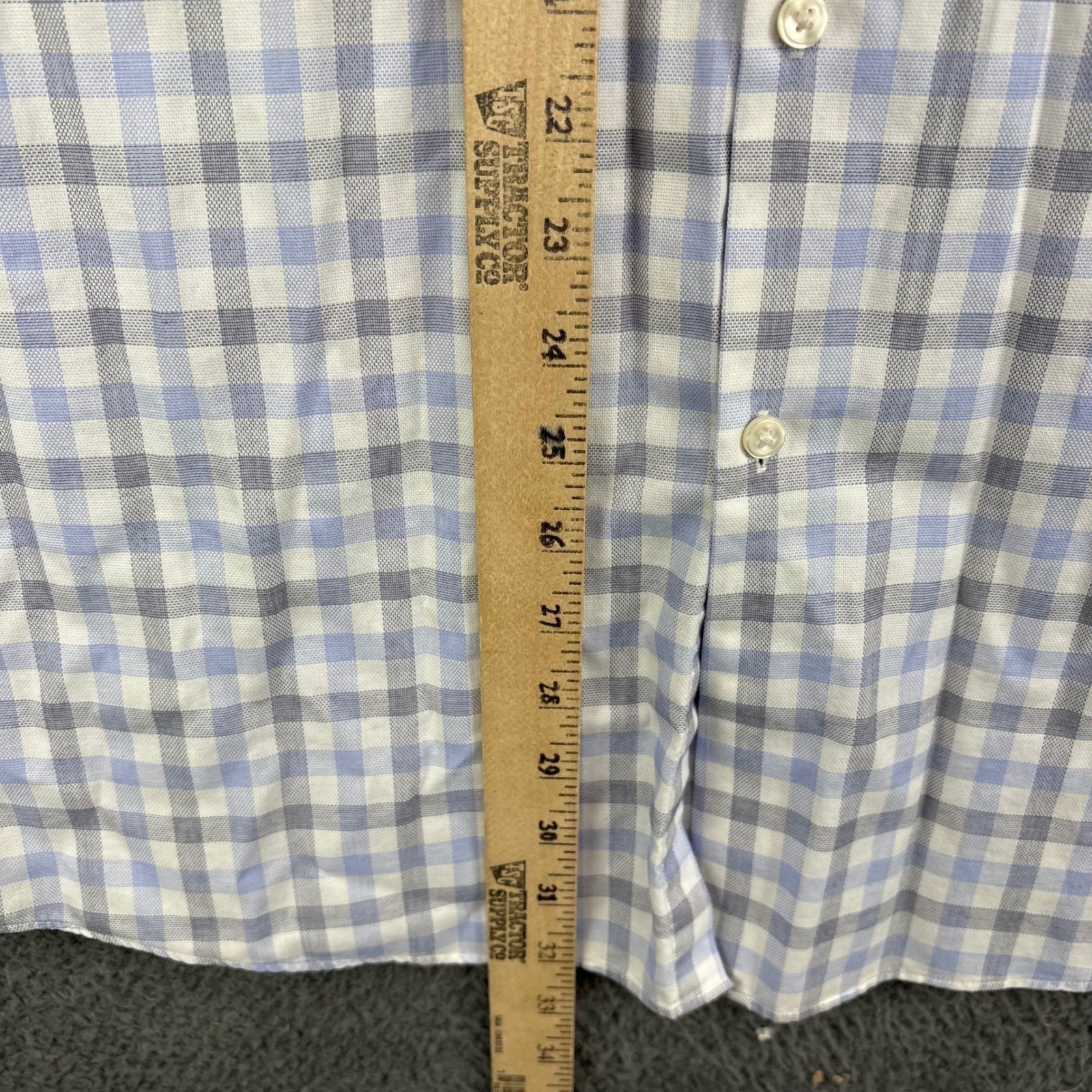 Boss Hugo Boss Sharp Fit Mens 17 32/33 Blue White Gingham Dress Shirt