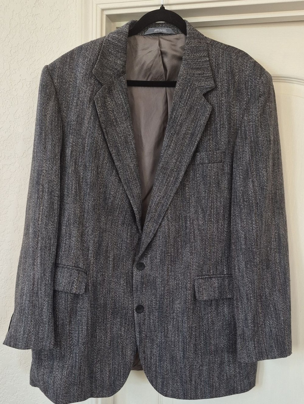 Hagger Imperial Vintage Multi Color 100% Wool Two Button Blazer Sz 46L