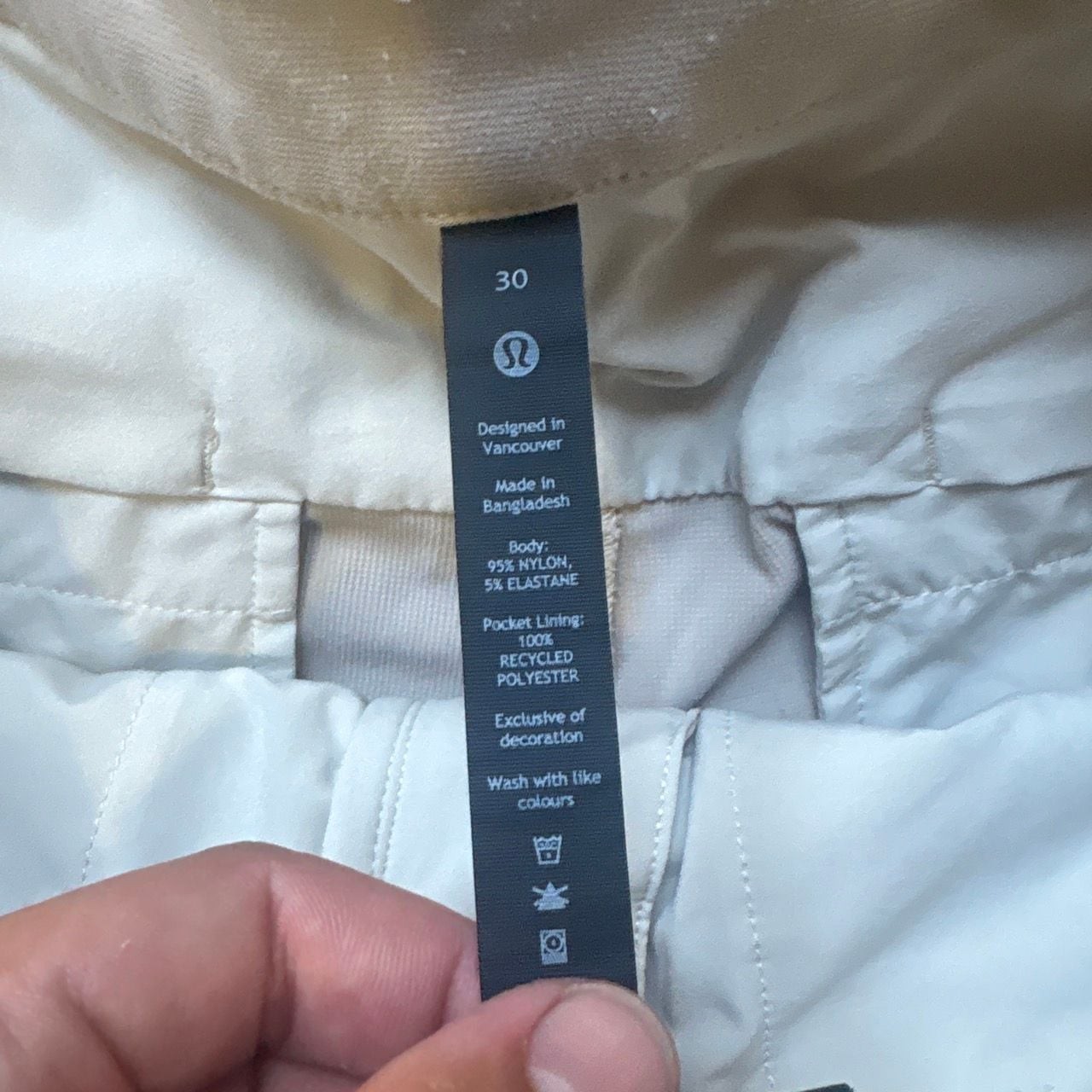 Lululemon Men’s ABC Performance Chino Shorts, Beige, Size 30