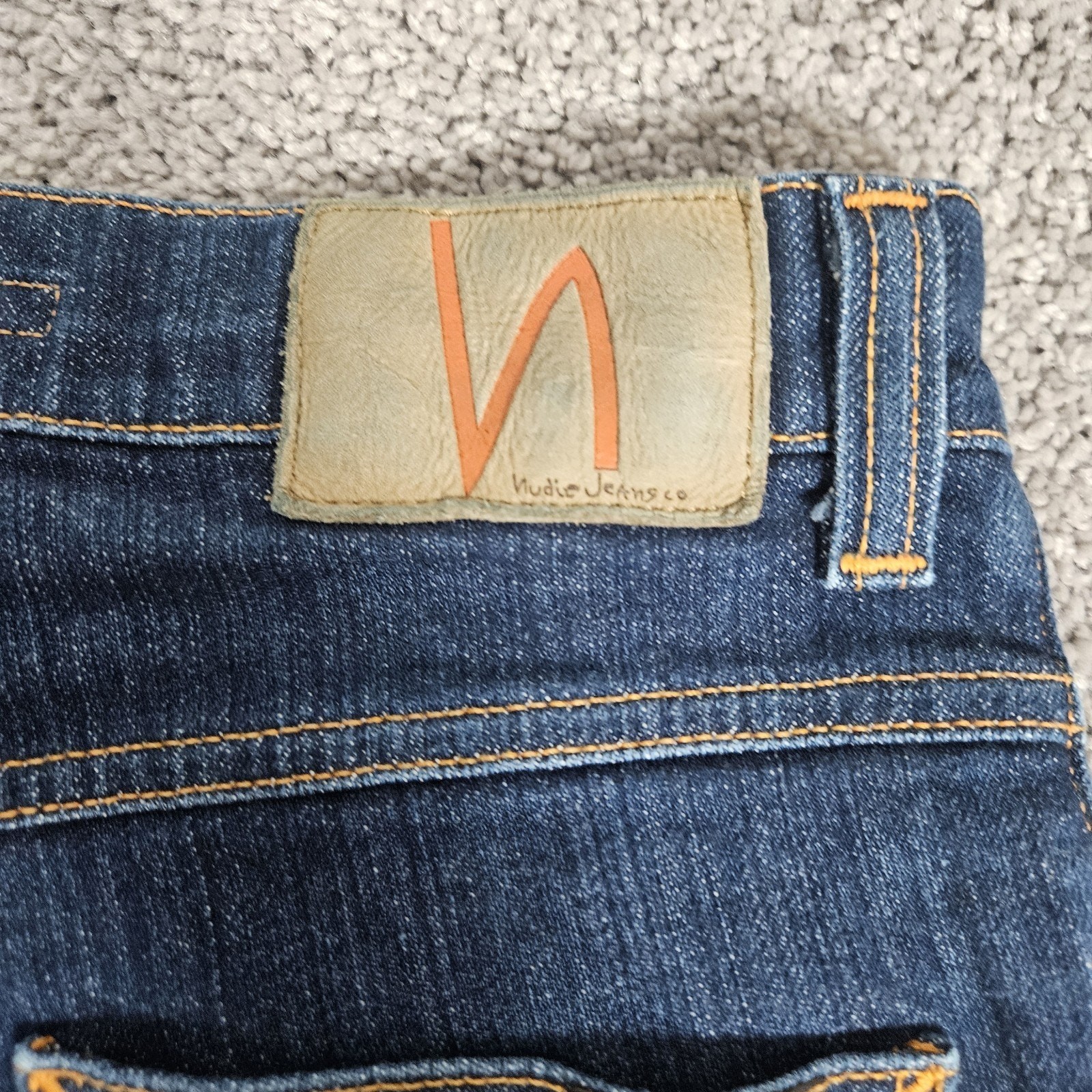 Nudie Jeans Men’s 26X28 (Tag 29X30) Blue Grim Tim Dry Open Navy Made In Italy