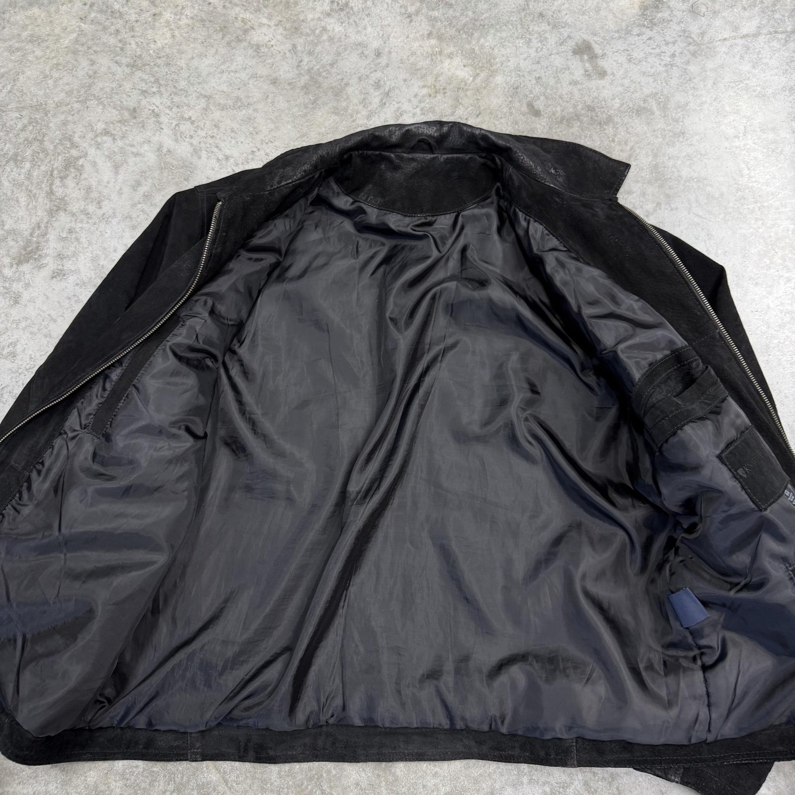Knightsbridge Outerwear Jacket Mens Large Black Leather Zip Lined Insulated