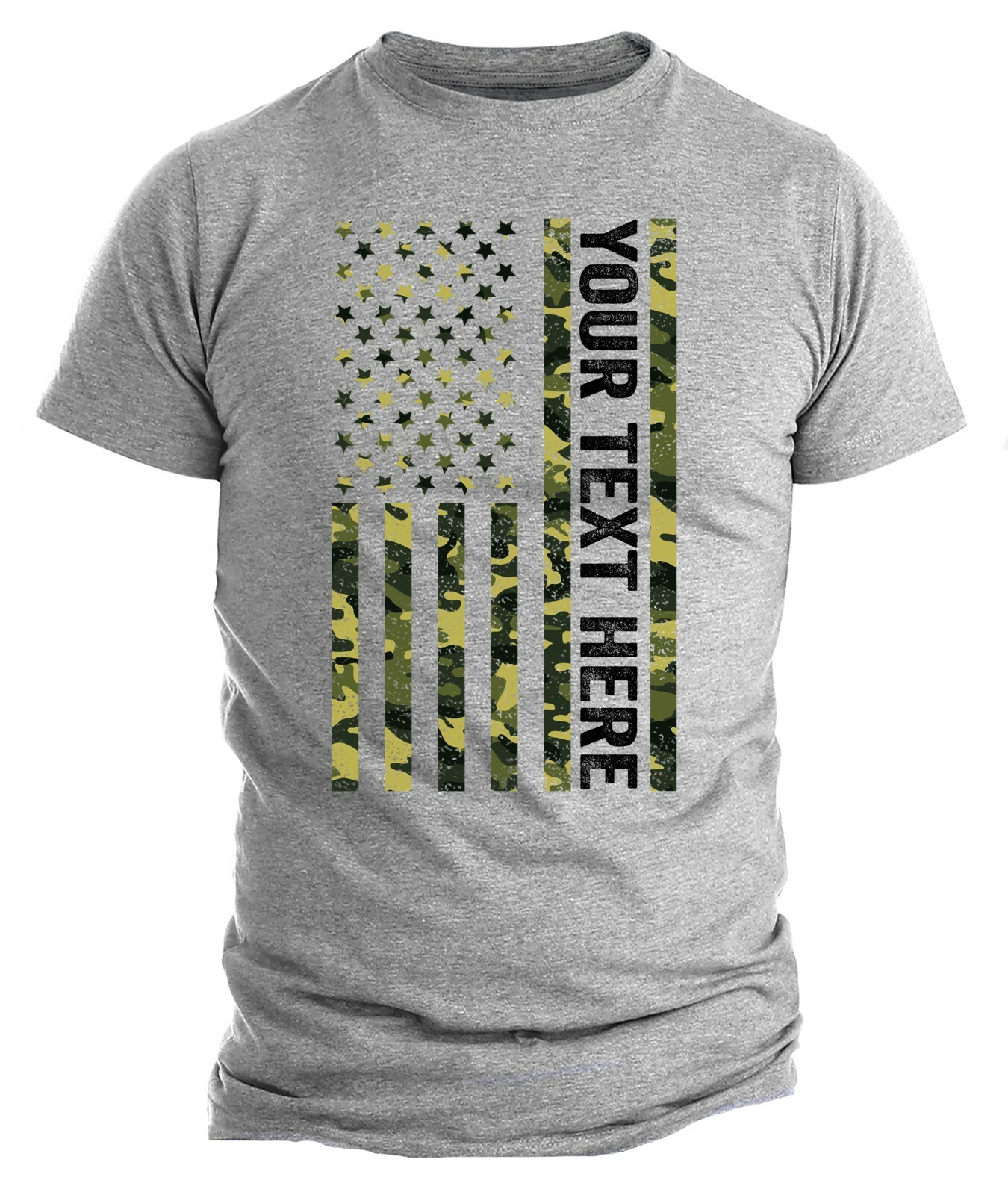 Custom Made Shirt USA Camo Flag Patriotic Personalized T-shirt Your Own Text