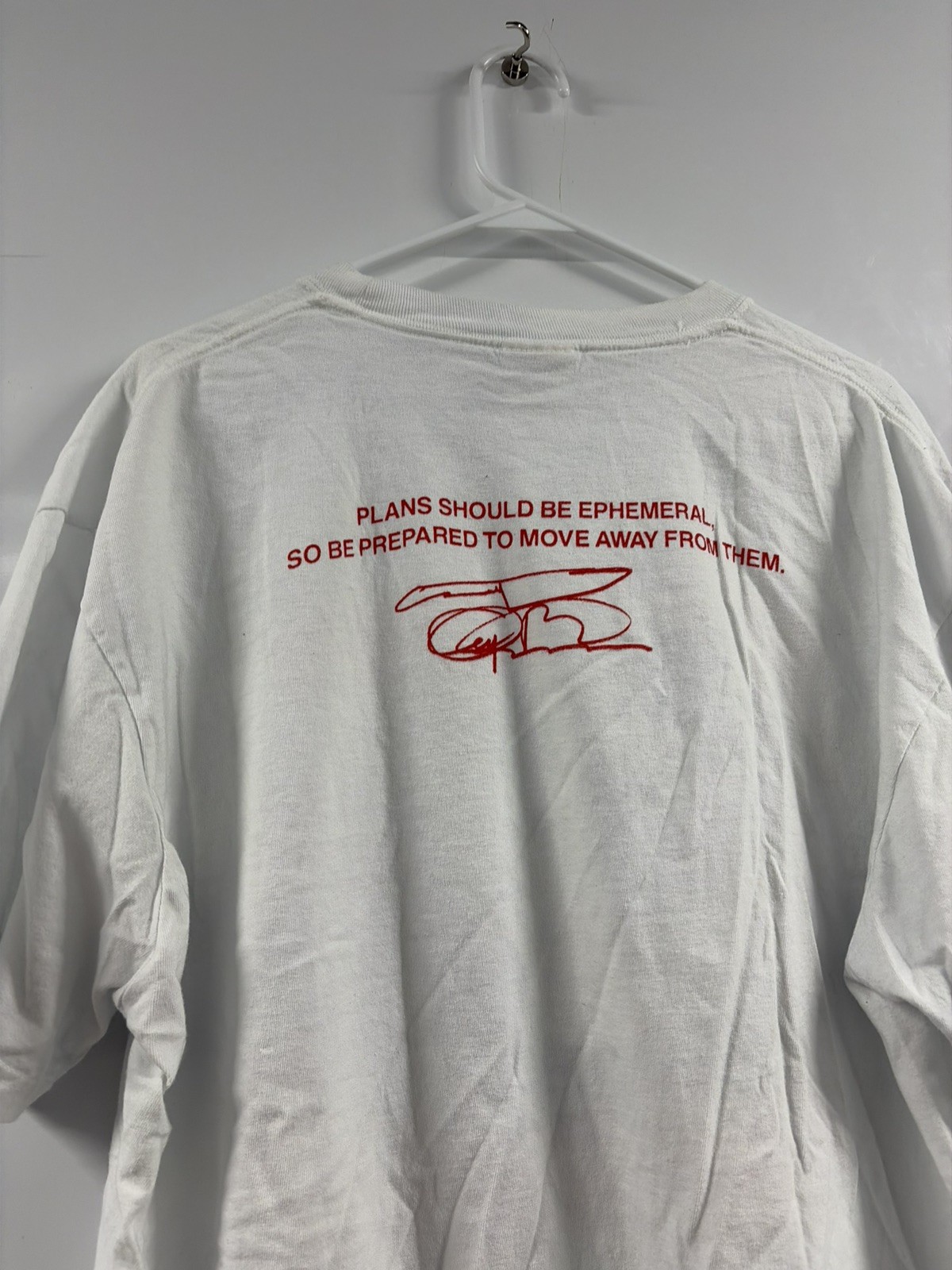 Anthony Bourdain Vintage double sided Wash T-Shirt sz XL WHITE MEMORIAL Cotton