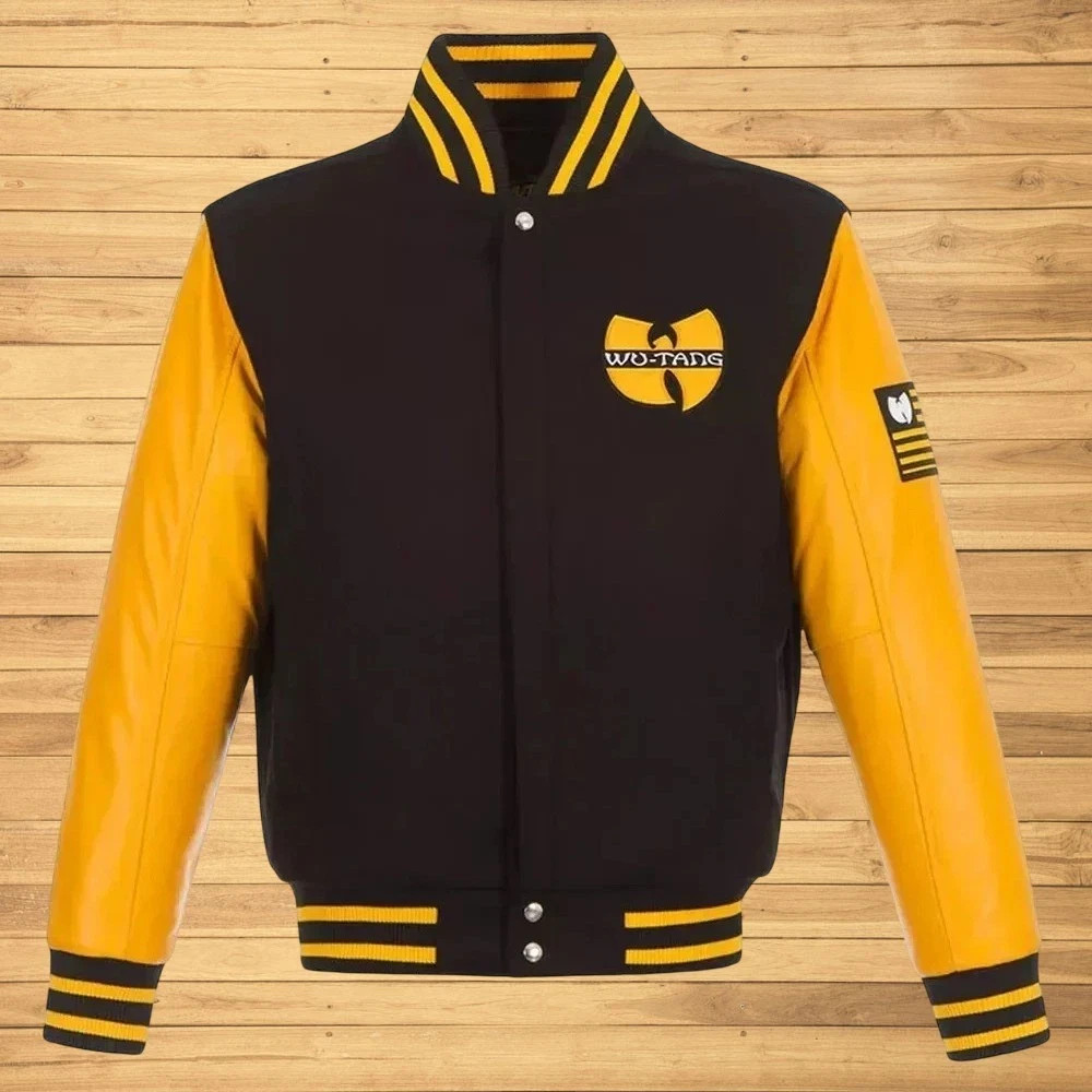 Letterman WU-Tang CLassic Black and Yellow Classic Varsity Jacket