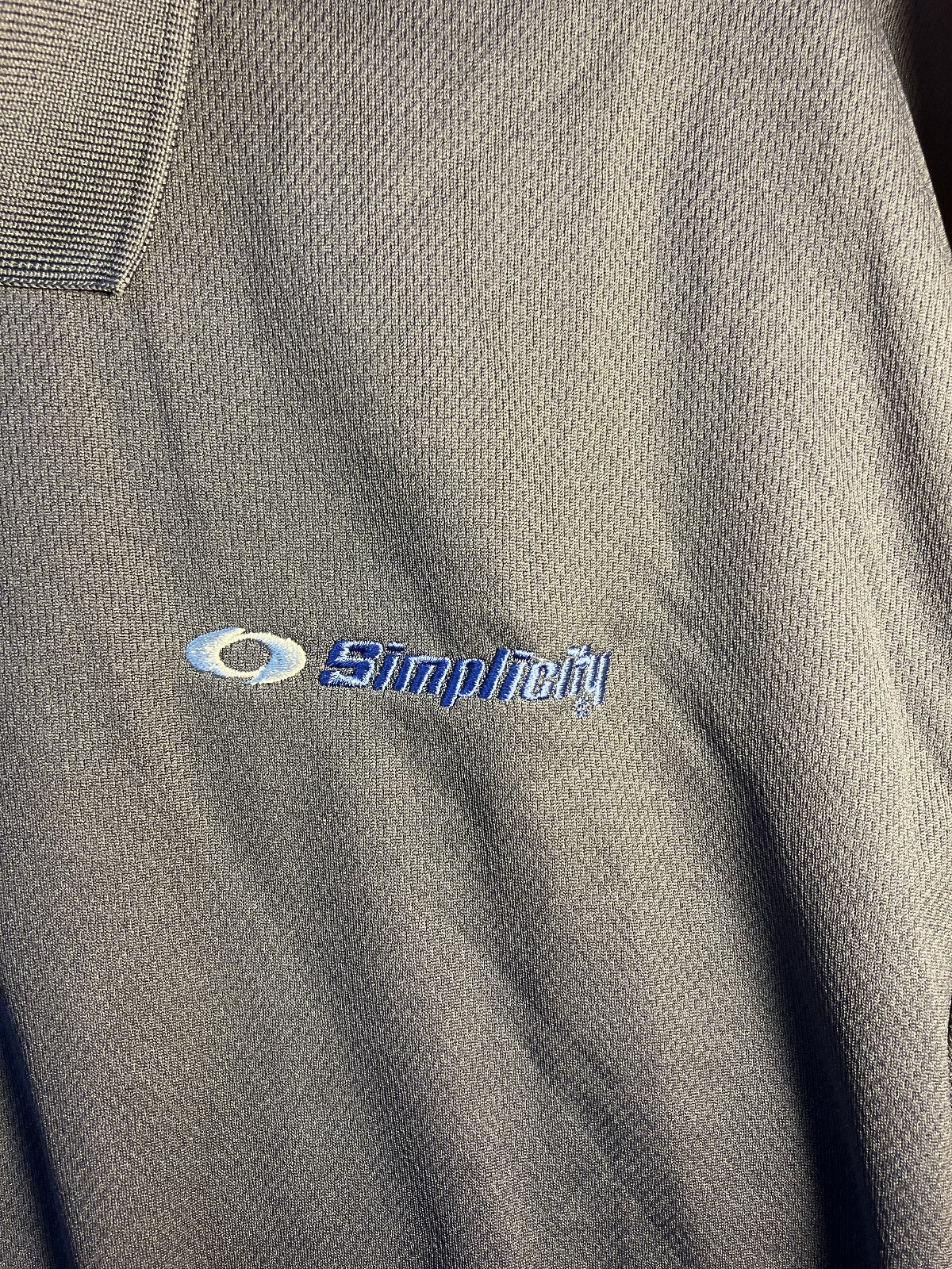 New Simplicity Mower Polo Shirt Mens Extra Large Blue/Gray-Never Worn