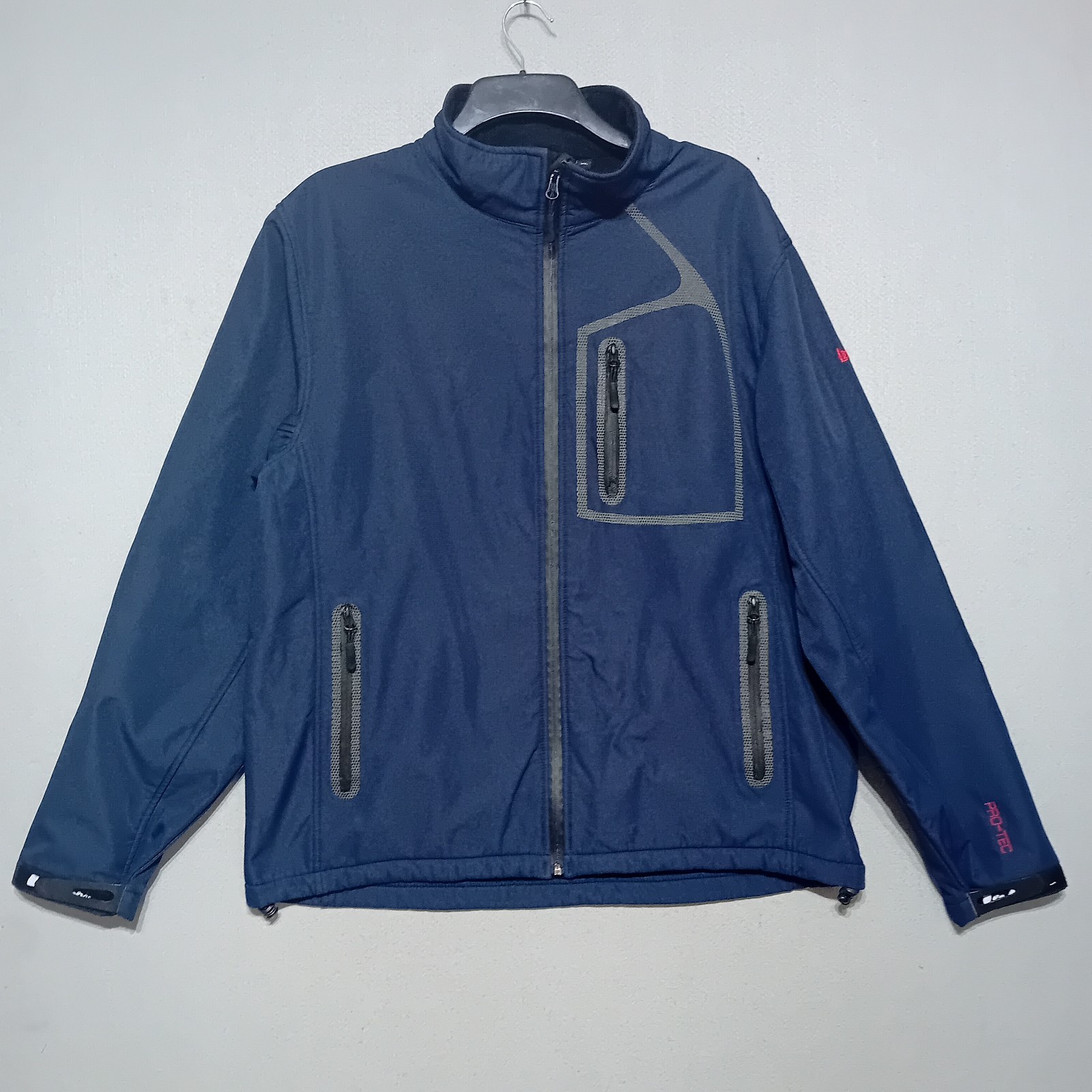 Lee Cooper Mens Jacket XL Pro Tec Softshell Waterproof Windproof Navy Breathable