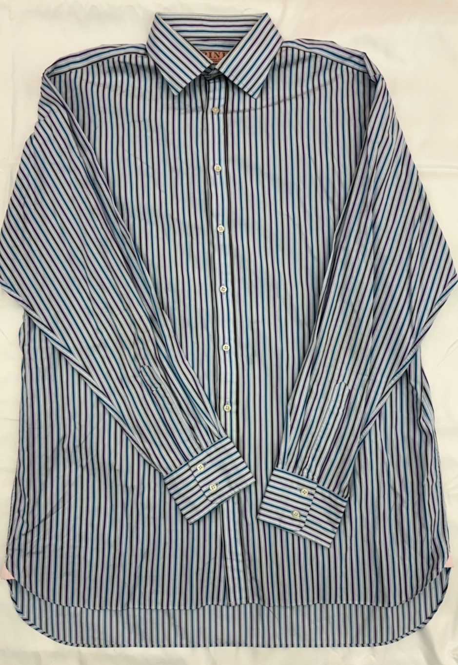 Thomas Pink Jermyn Street London Striped Dress Shirt Men’s 17.5 37 Cotton