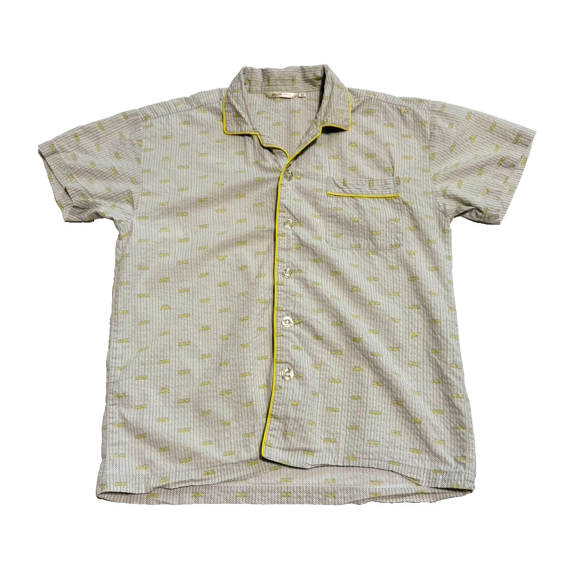 Vintage 90s MCM Légère Monogram Pajama Shirt Open Collar Size M Japan