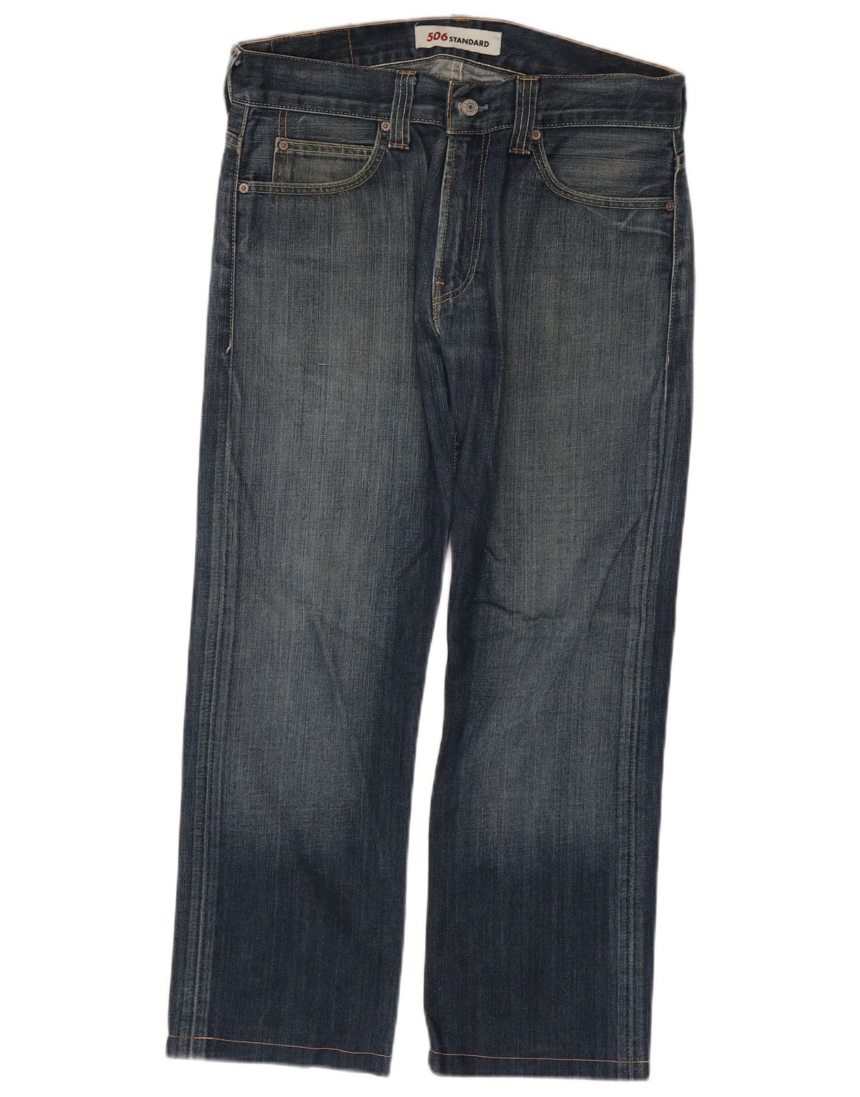 LEVI’S Mens 506 Standard Fit Straight Jeans W34 L27 Blue Cotton DS09
