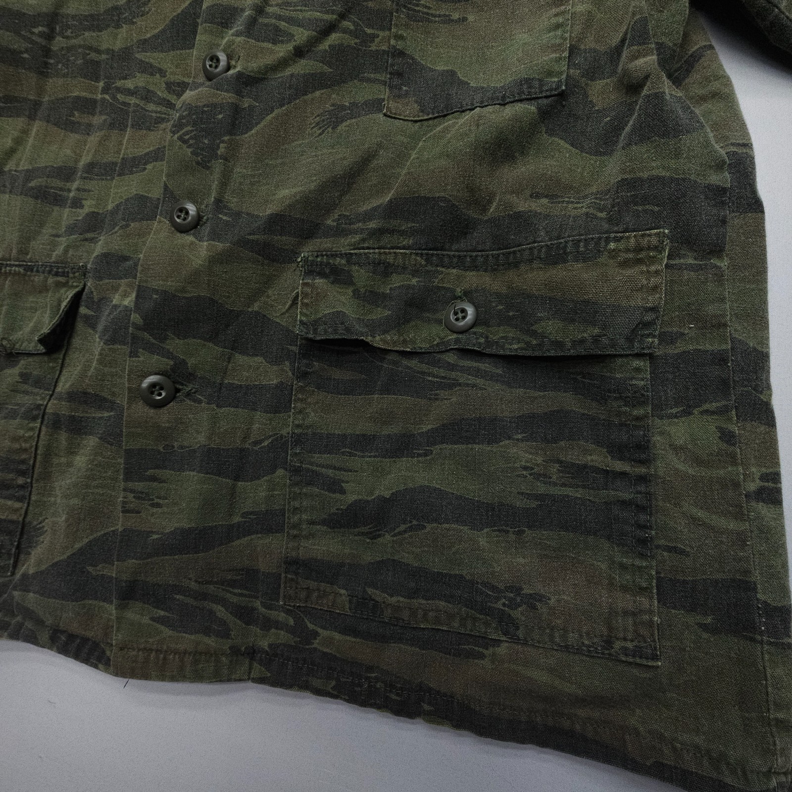 VTG 60s 70s Tiger Stripe Camouflage Vietnam Shirt Jacket Army Ranger Mens XL USA