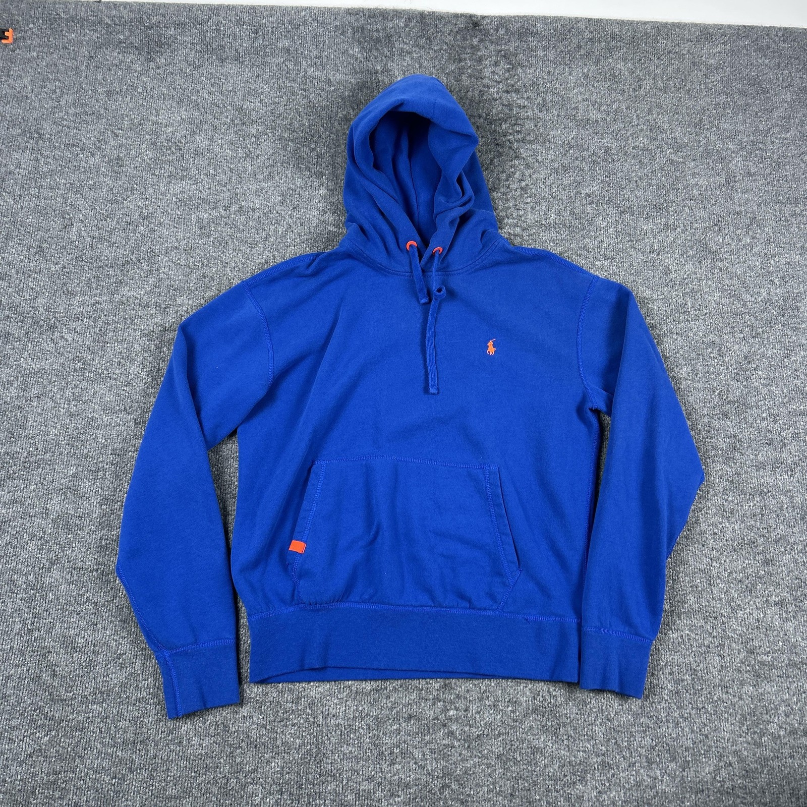 Polo Ralph Lauren Hoodie Mens Small Blue Pullover Performance Pocket Pony Logo
