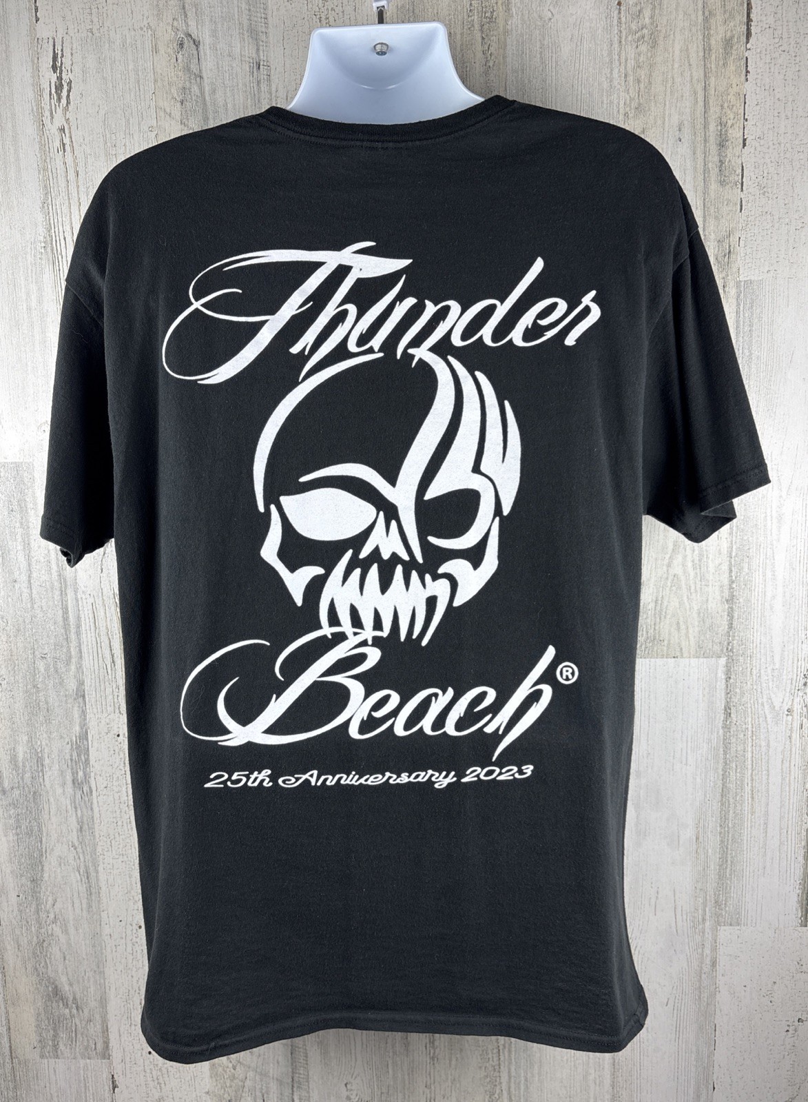2023 Thunder Beach Motorcycle Rally Biker Skull T-Shirt XL (22”x29”)