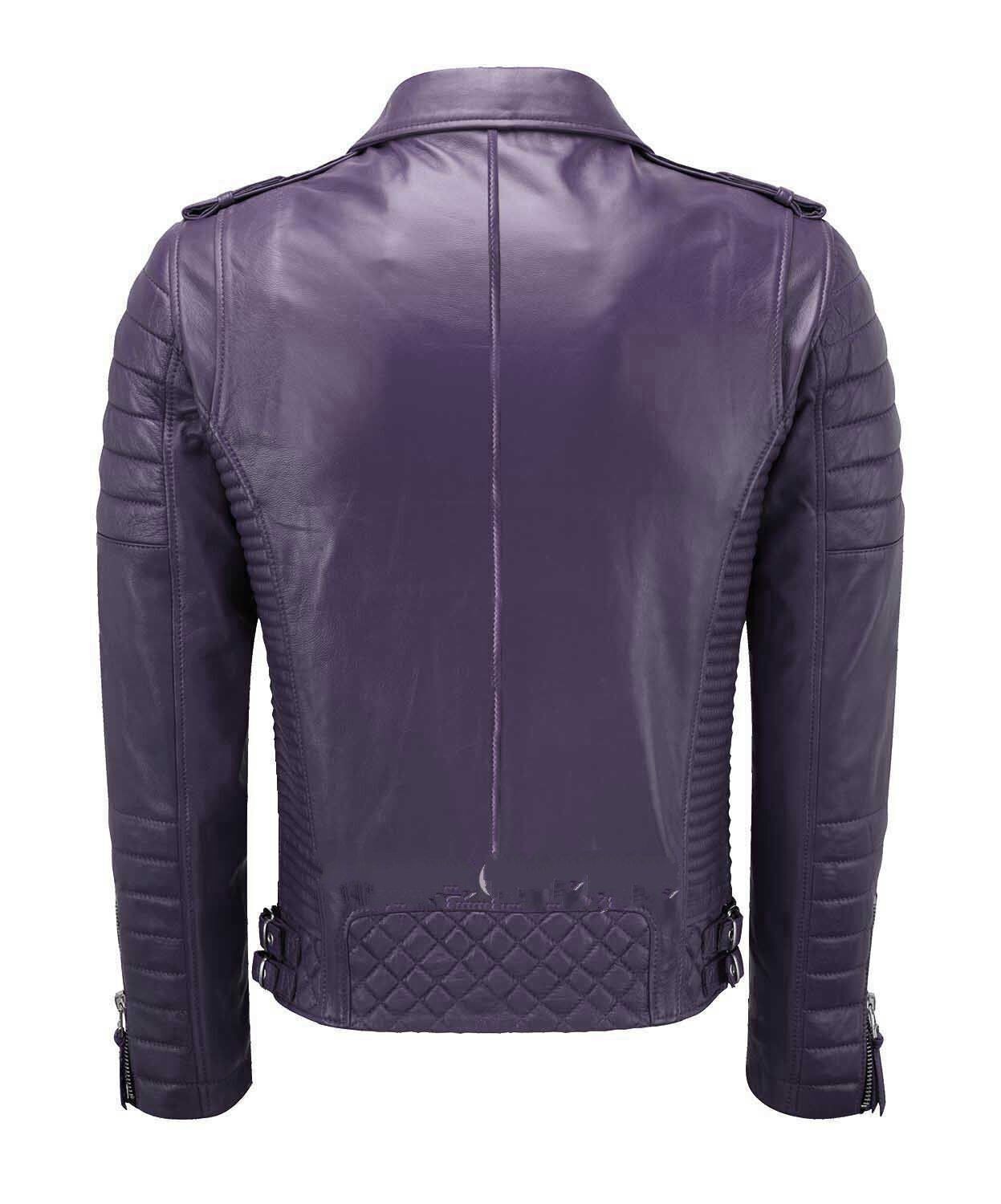Men’s Genuine Lambskin Leather Jacket Designer Biker Motorcycle Handmade Jacket