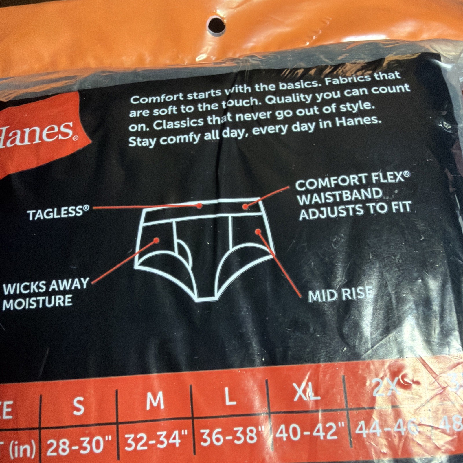 Hanes Men’s 6 Tagless Briefs Small 28-30” Mid Rise New In Sealed Package (T)