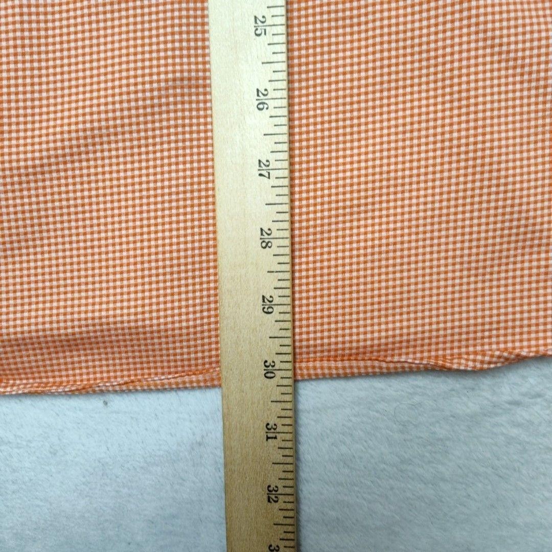 Mizzen+Main Shirt Mens M Orange Gingham Slim Point Collar Long Sleeve Trim Fit