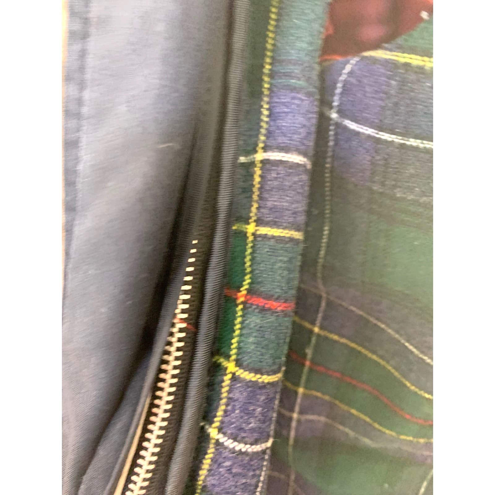 London Fog Bomber Jacket 40L Mens Gray Rain Removable Plaid Flannel Lining Zip