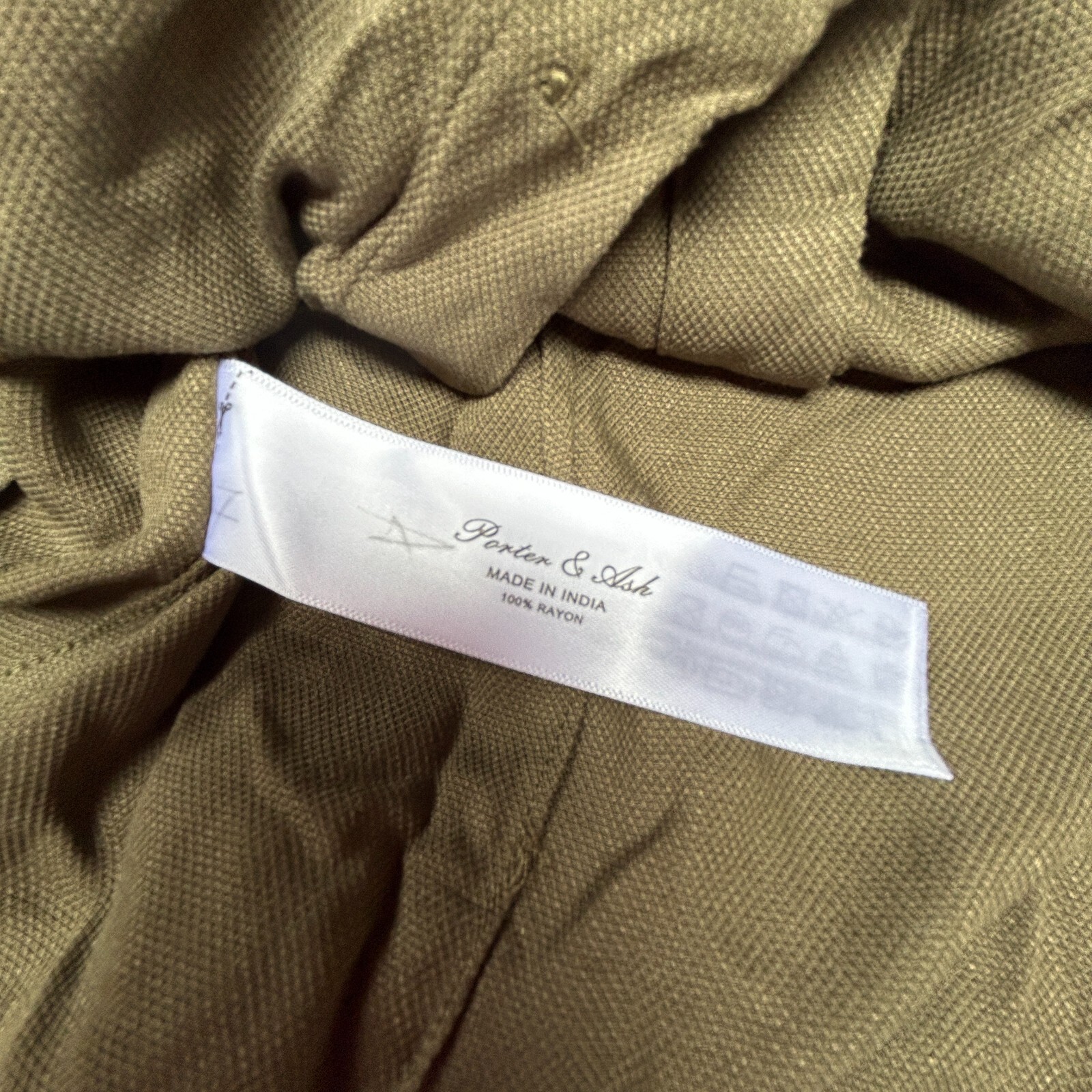 New Porter & Ash Inspired by Simplicity Mens Large Green Rayon Button-Up Shirt