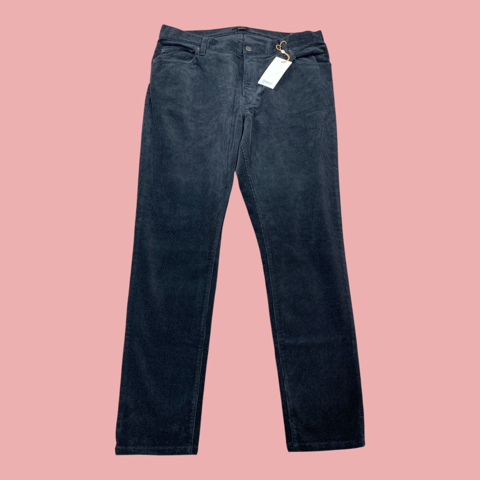 Quince Corduroy 5 Pocket Pants Mens 34×30 Black Organic Stretch Smart Casual