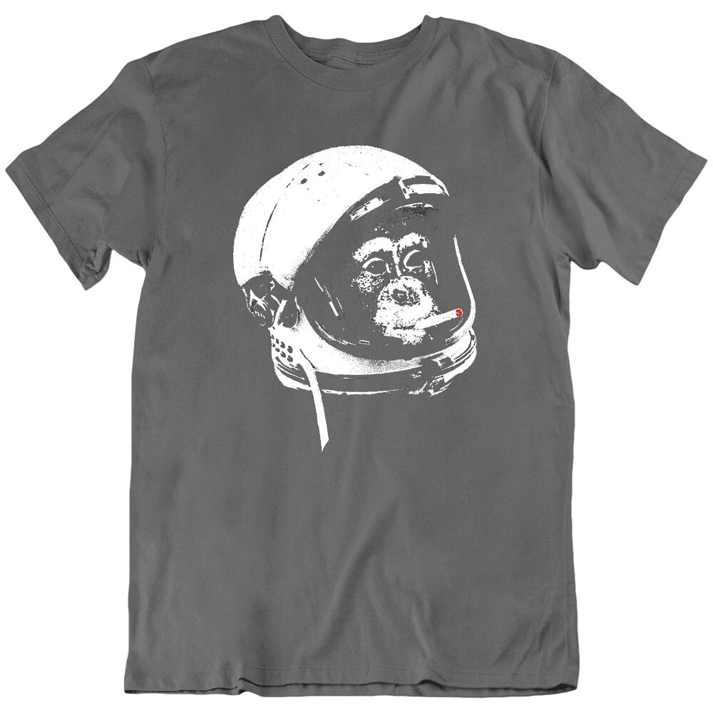 Astronaut Monkey Space Chimp Cigar NASA Funny T Shirt Tee Mens Womens Gift New