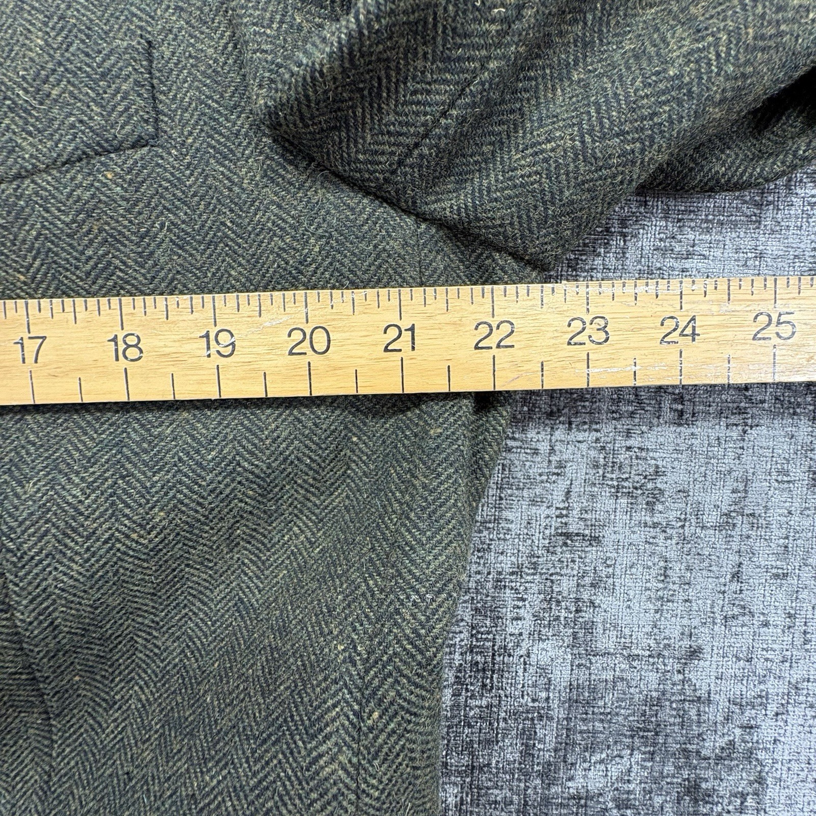 Greenwoods Tweed Blazer Jacket 44R Green Herringbone Wool Blend Smart Casual