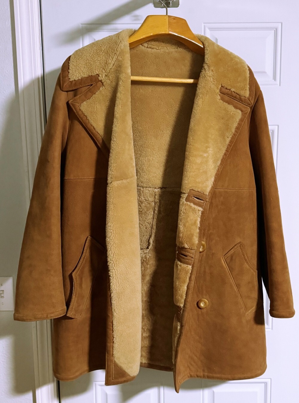 BEAUTIFUL MENS SAWYER OF NAPA SHEEPSKIN COAT JACKET SIZE 46 VERY GOOD CONDITION