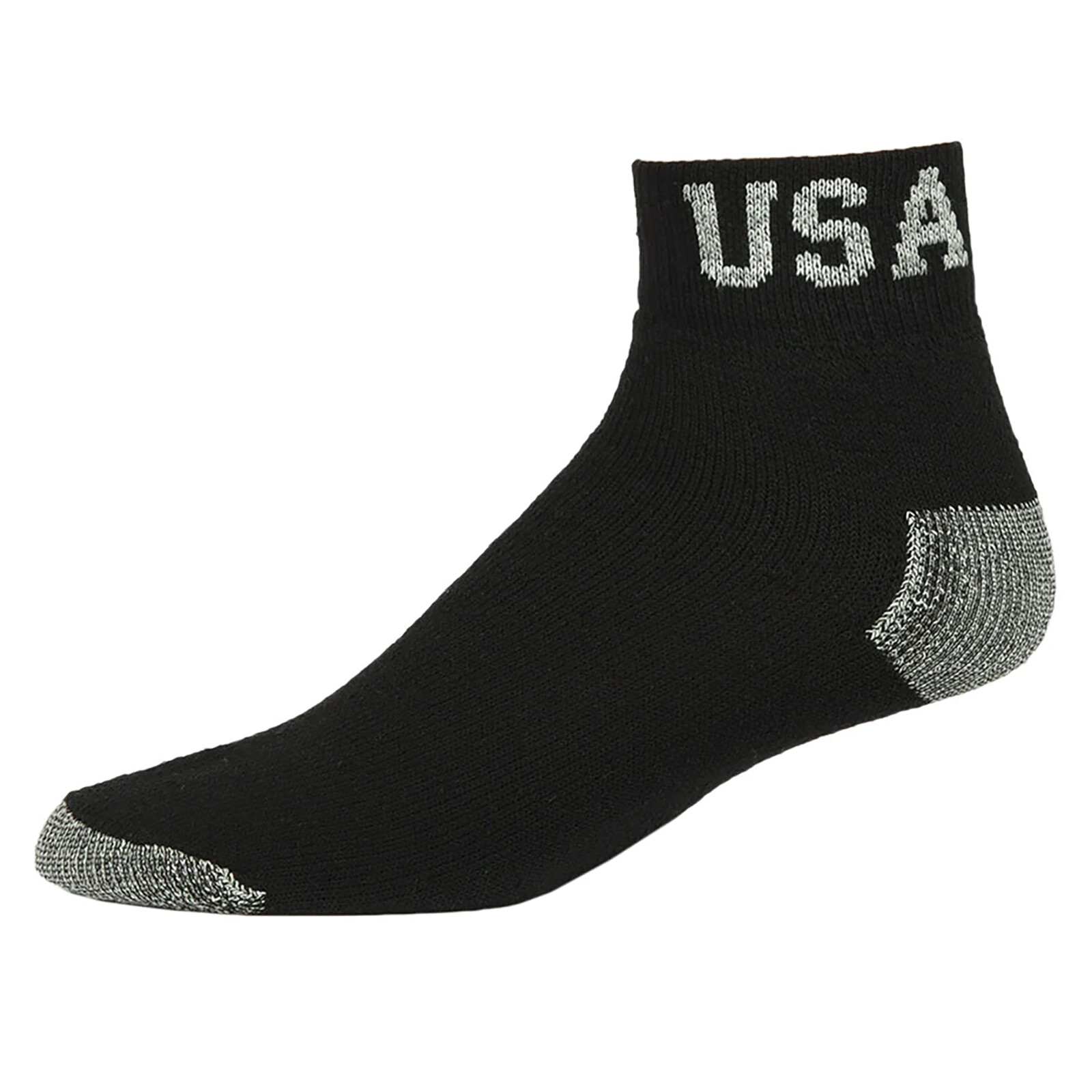 Mens Black Ankle Sport Socks Quarter USA Cotton Crew Sock Size 9-11 10-13 Lot