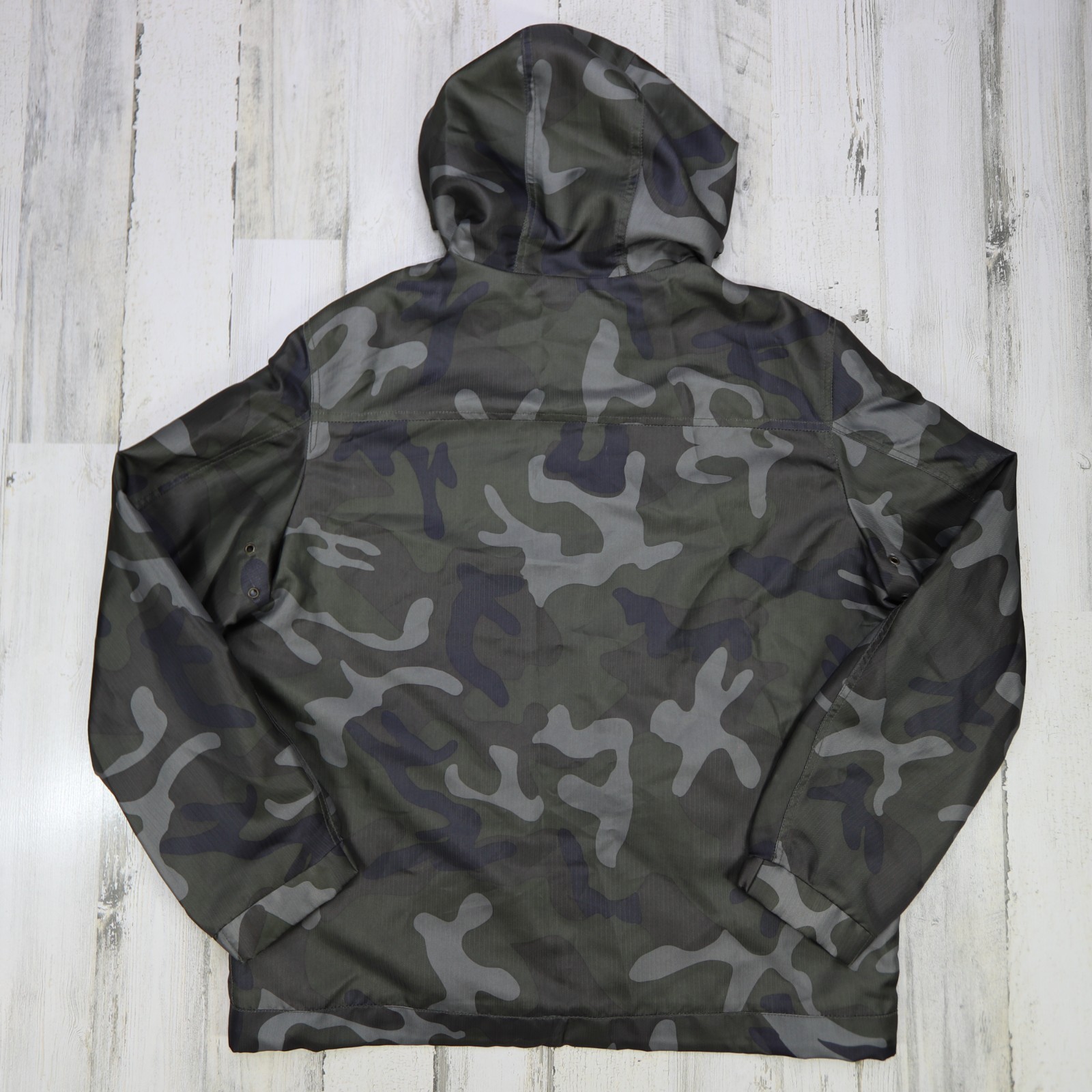 Levis Jacket Mens Large Camouflage Full Zip Hooded Windbreaker